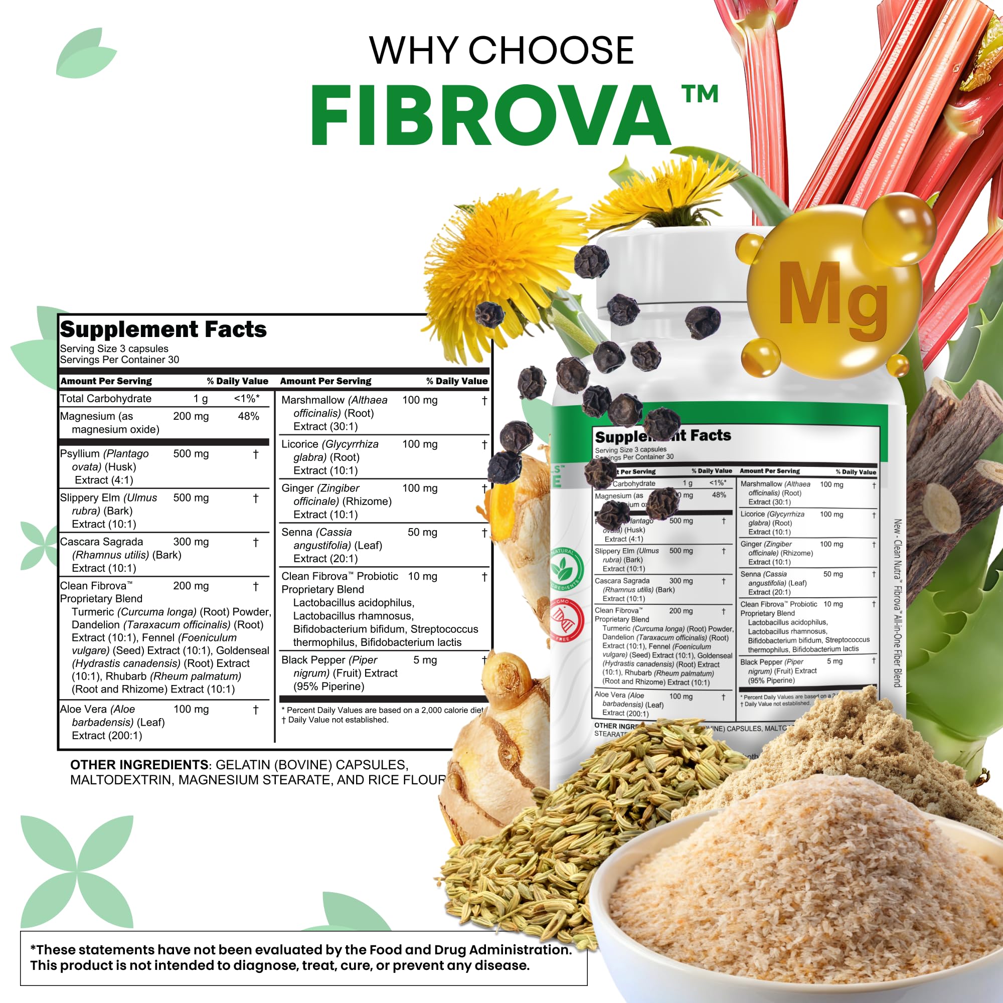 Clean Nutraceuticals etiqueta nutricional legible, detalla ingredientes