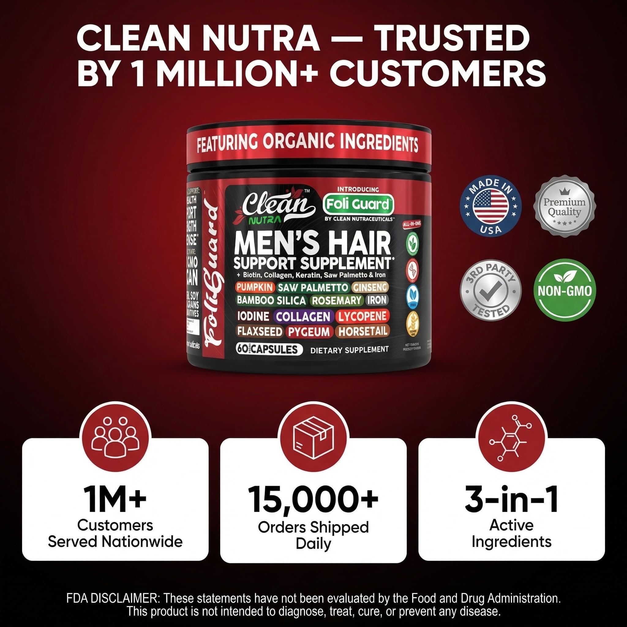 Clean Nutraceuticals Foli Guard ambientación con hombre transmite bienestar capilar