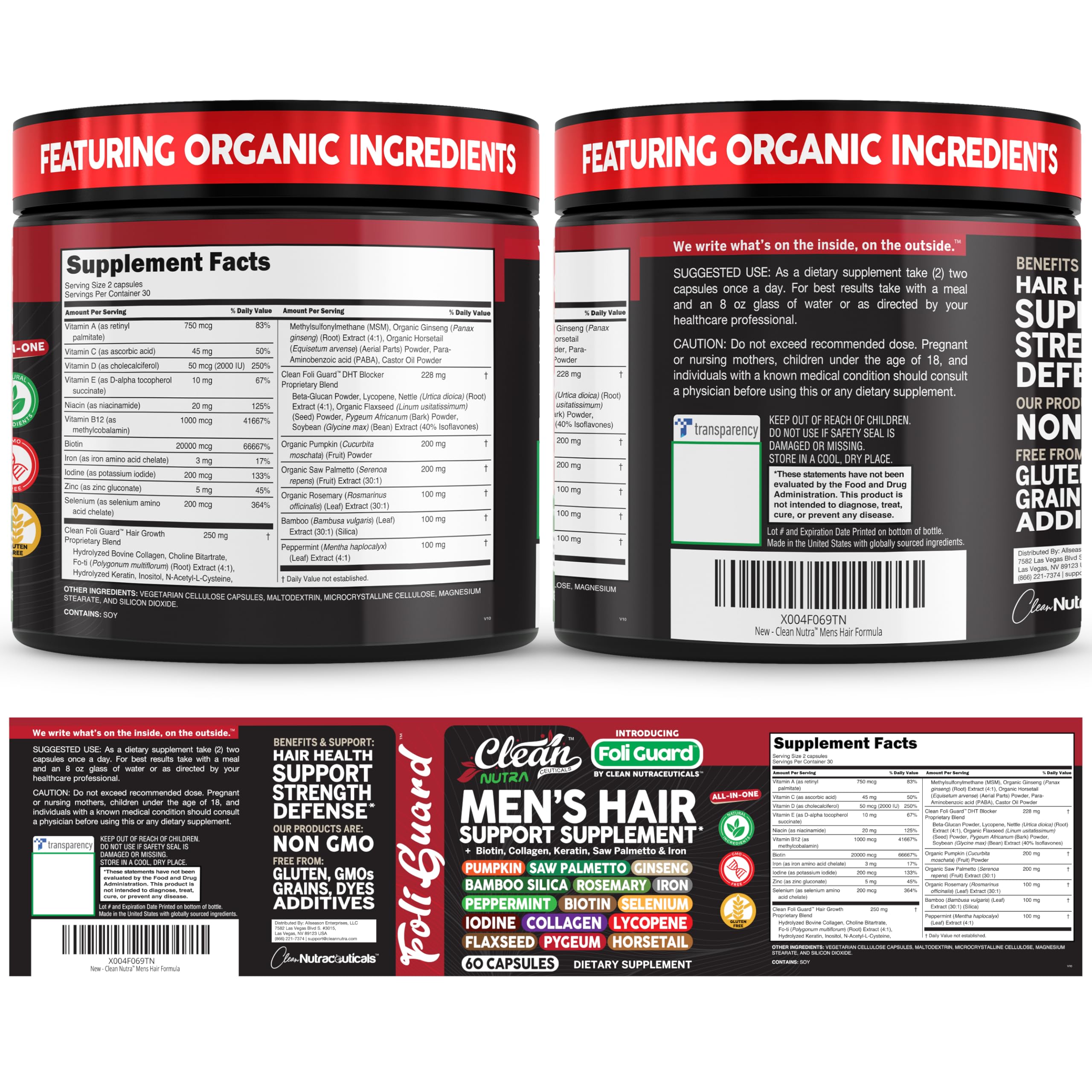 Clean Nutraceuticals Foli Guard cápsulas abiertas textura interna muestra calidad