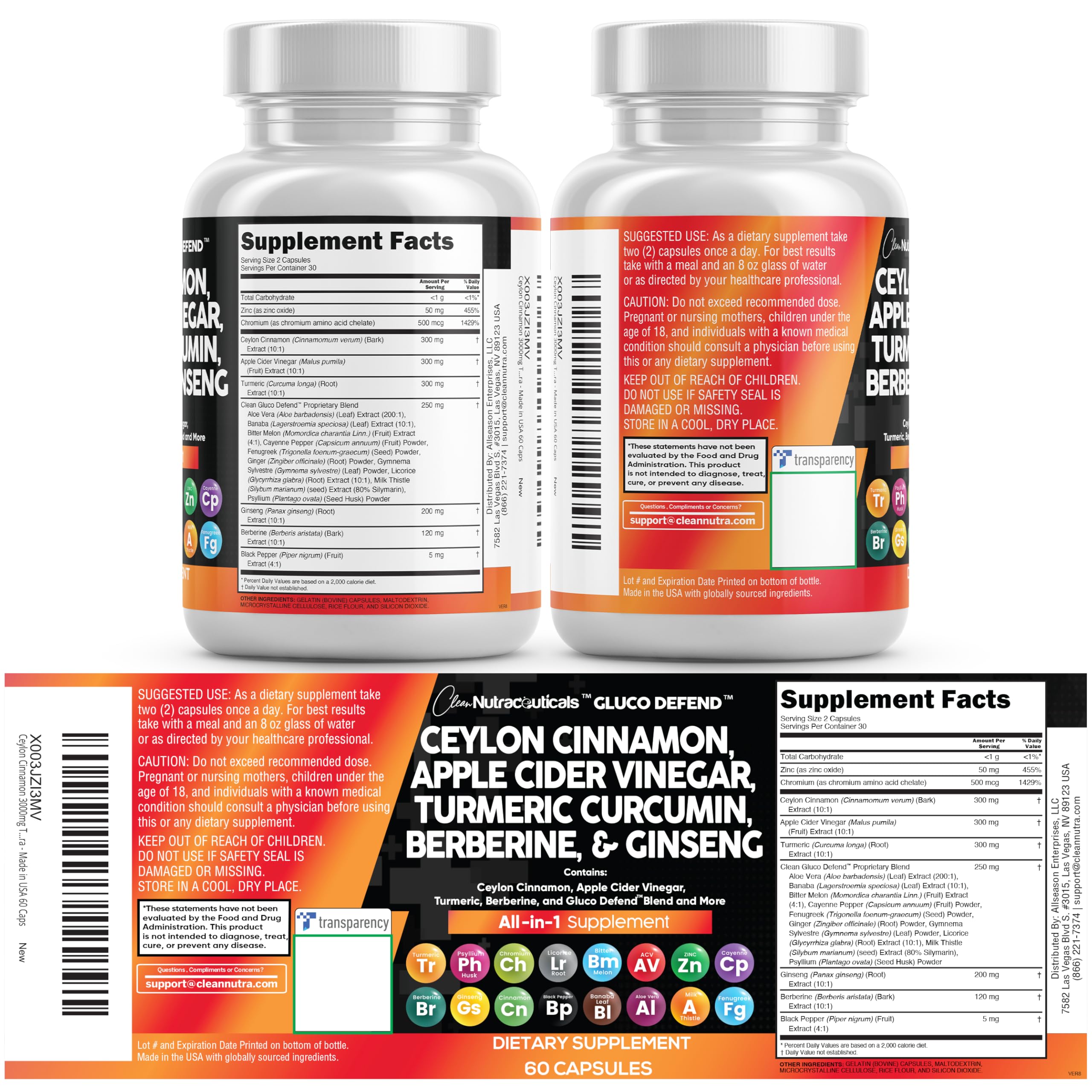 Clean Nutraceuticals frasco abierto con cápsulas accesibles para consumo regular
