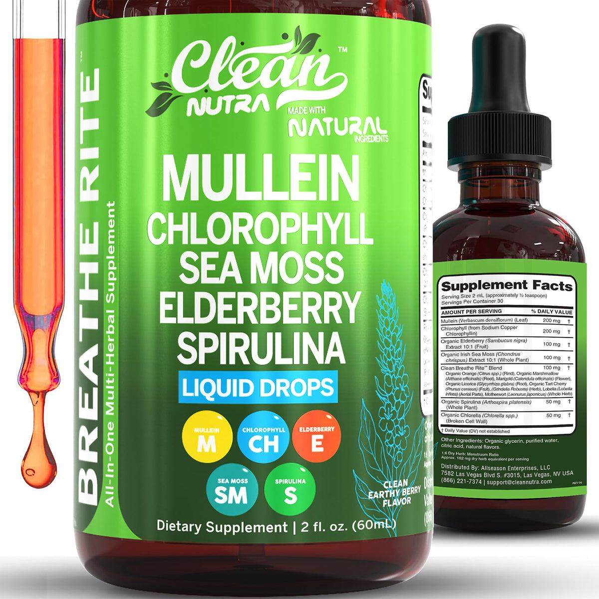 Clean Nutraceuticals frasco frontal mostrando tamaño y diseño, ventaja de dosis clara