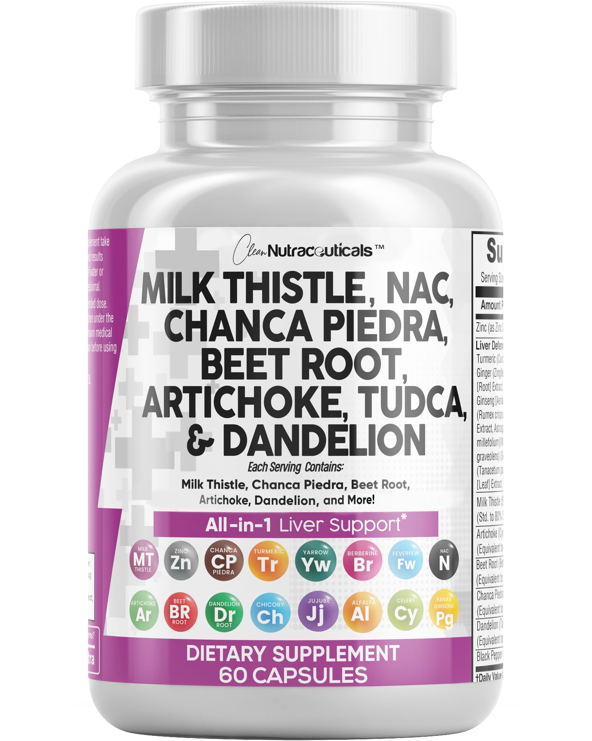 Clean Nutraceuticals frente del empaque que muestra fórmula completa y beneficios