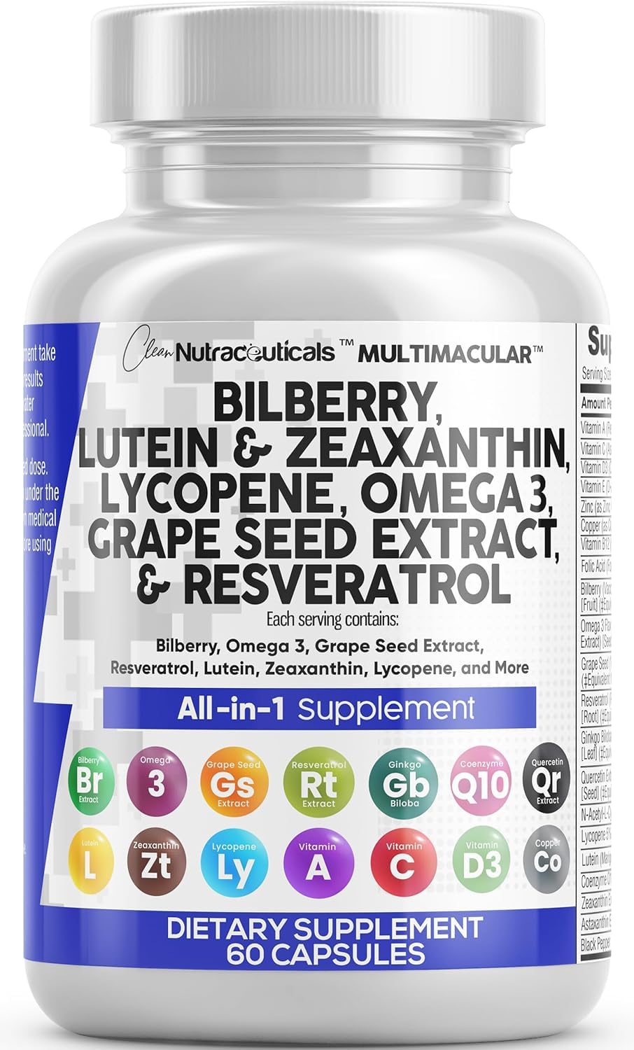 Clean Nutraceuticals frente del envase mostrando la marca y beneficios