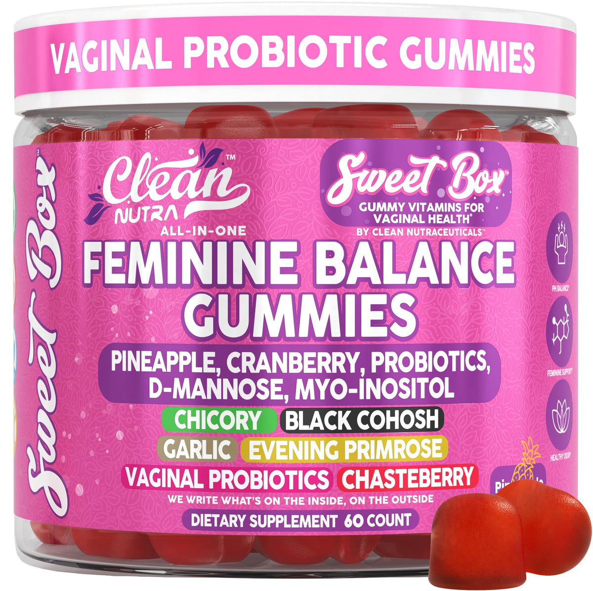 Clean Nutraceuticals envase frontal que destaca formulación equilibrada