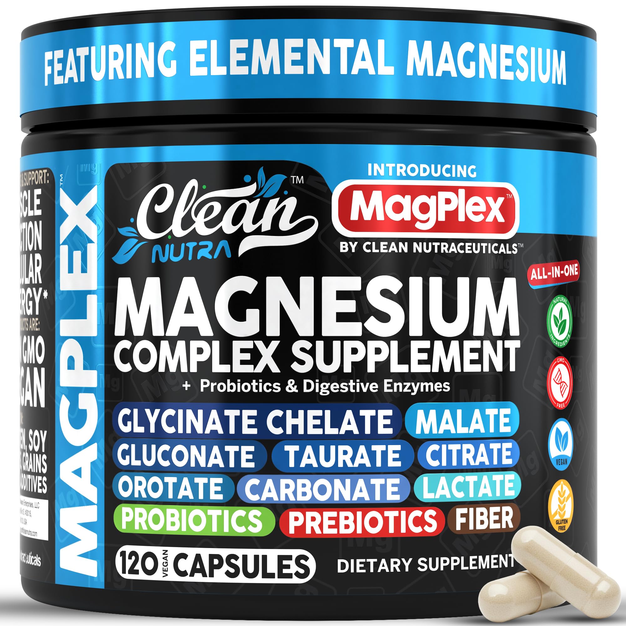 Clean Nutraceuticals frente del envase mostrando diseño y beneficios visibles