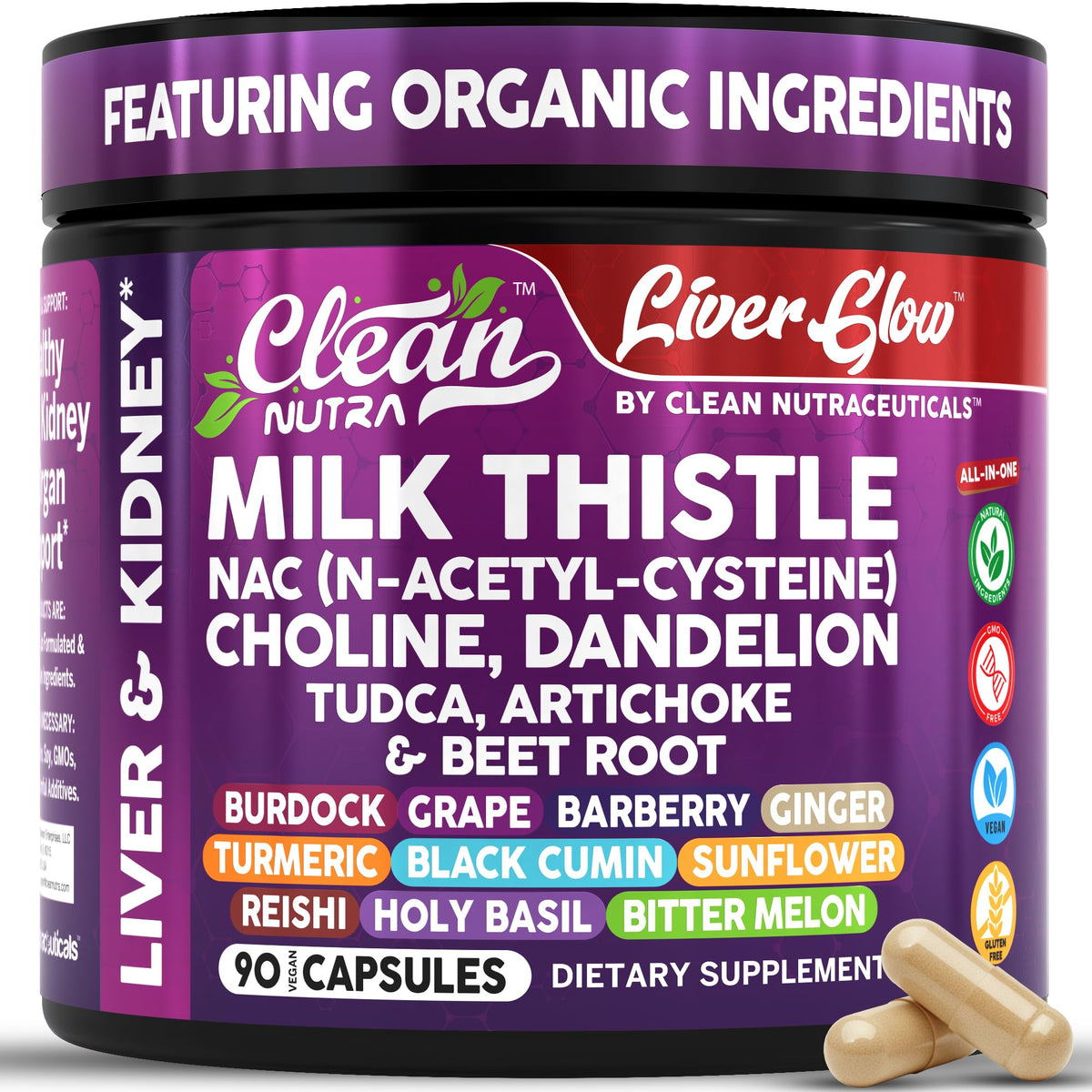Clean Nutraceuticals frente del envase muestra diseño y beneficio práctico