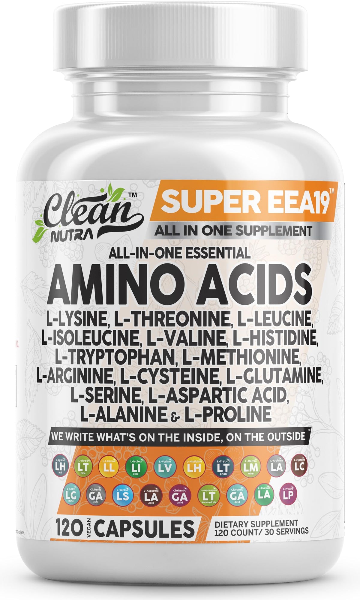 Clean Nutraceuticals frente del envase mostrando la marca y beneficio recuperación