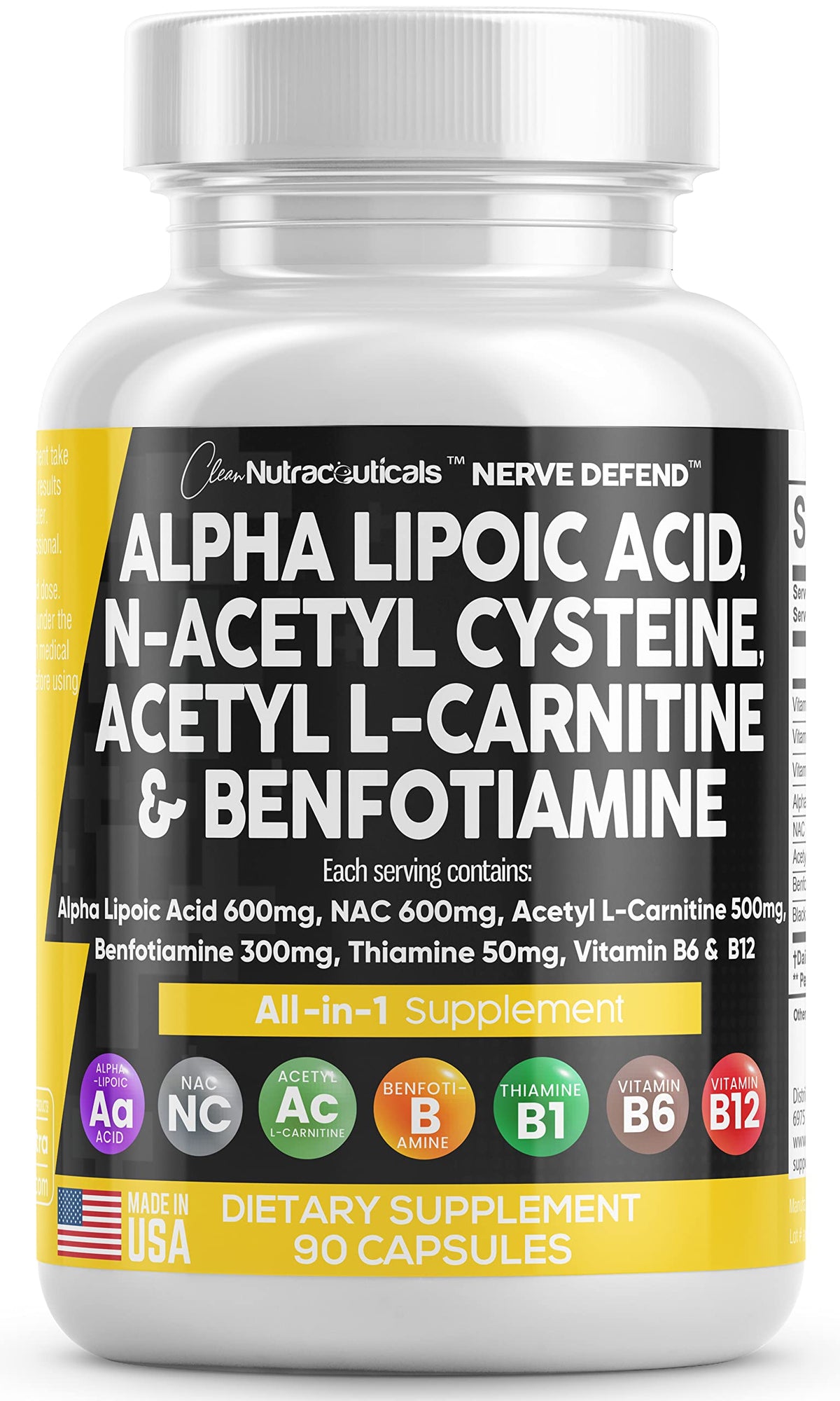 Clean Nutraceuticals frente del envase mostrando el diseño y capacidad