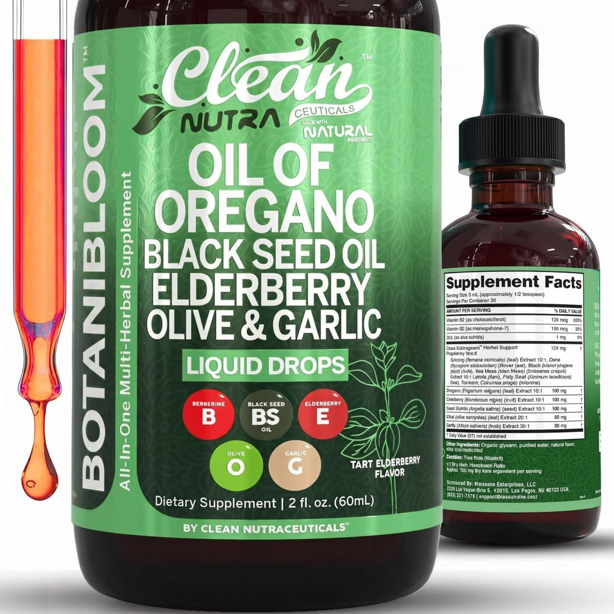 Clean Nutraceuticals envase frontal mostrando la etiqueta clara y beneficios