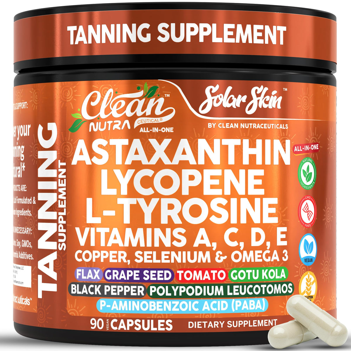 Clean Nutraceuticals empaque frontal mostrando la marca y beneficios