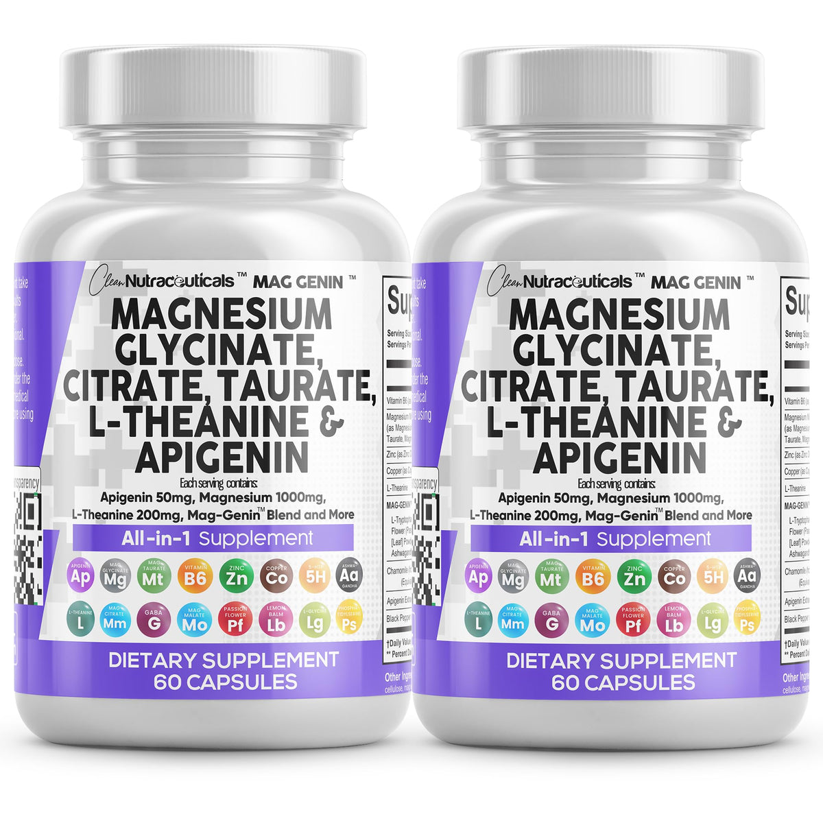 Clean Nutraceuticals frontal del envase mostrando fórmula completa y beneficios