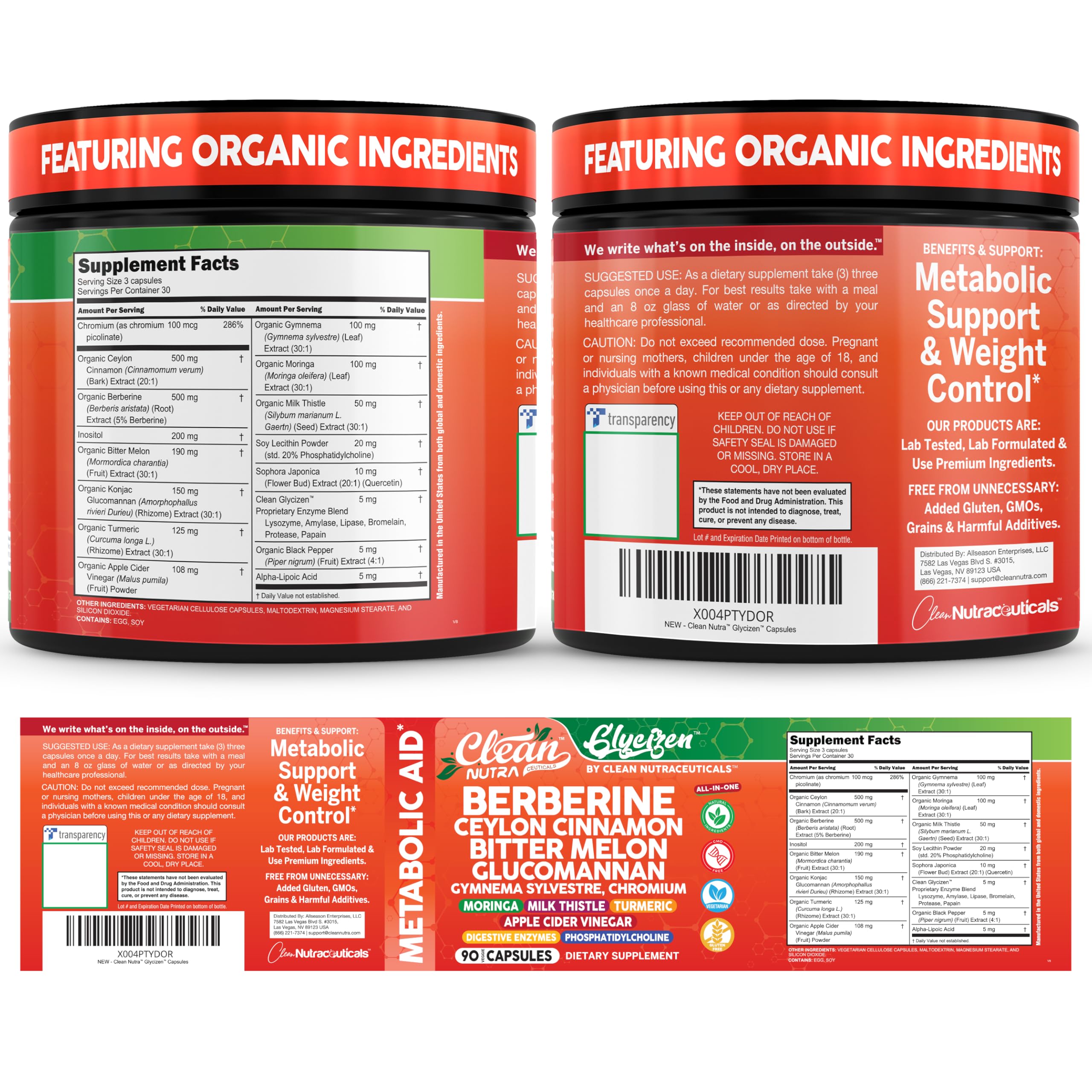 Clean Nutraceuticals cápsulas abiertas mostrando contenido y textura interna segura