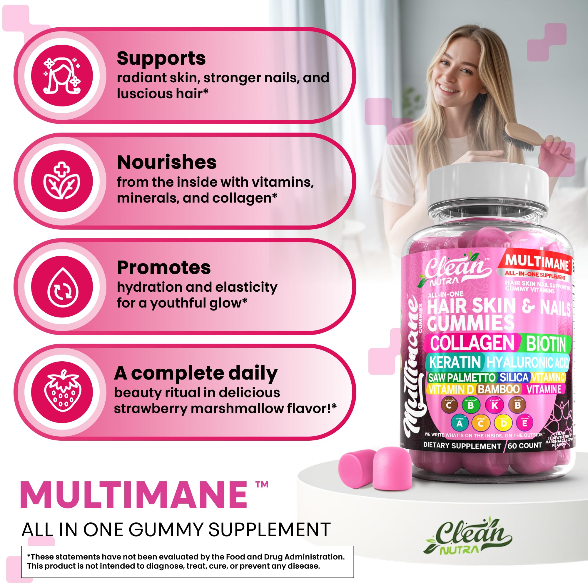 Clean Nutraceuticals gominolas en estilo de vida, uso diario sencillo