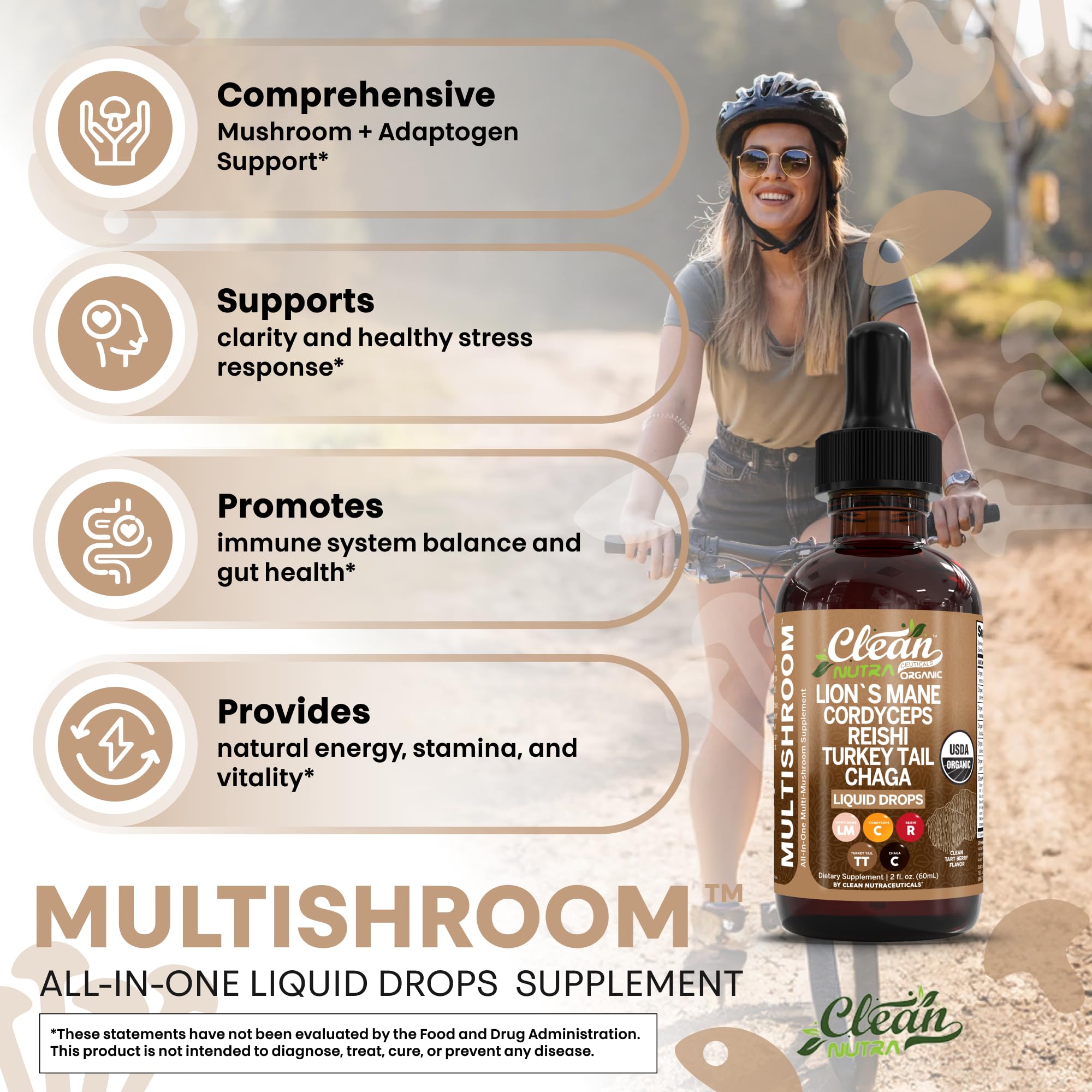 Clean Nutraceuticals gotas vertidas en vaso, mezcla rápida y sin residuos