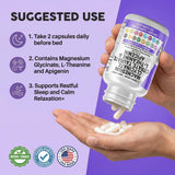 Clean Nutraceuticals gráfico de ingredientes destacando magnesio y L‑theanine