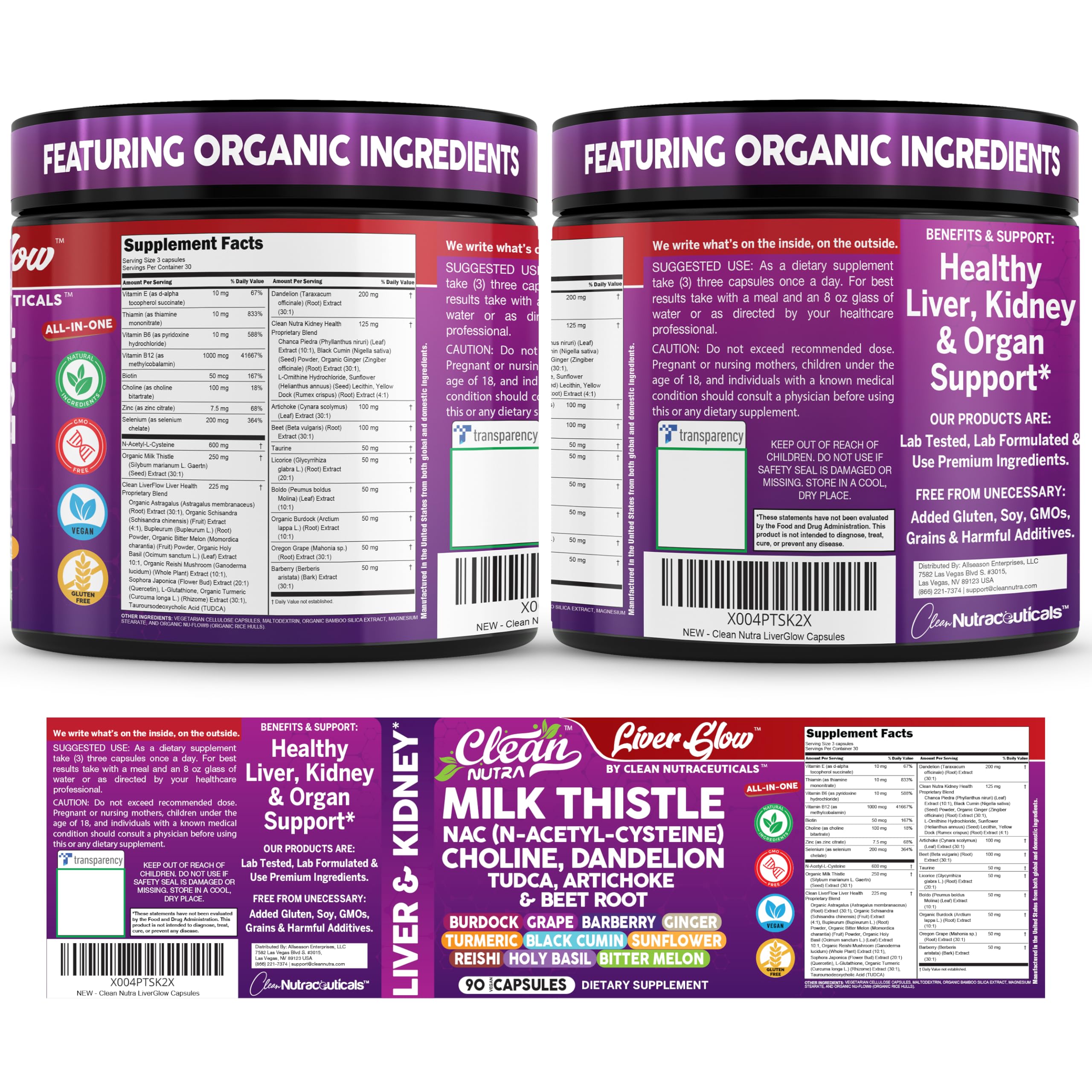 Clean Nutraceuticals ingredientes botánicos secos muestra origen natural y beneficio