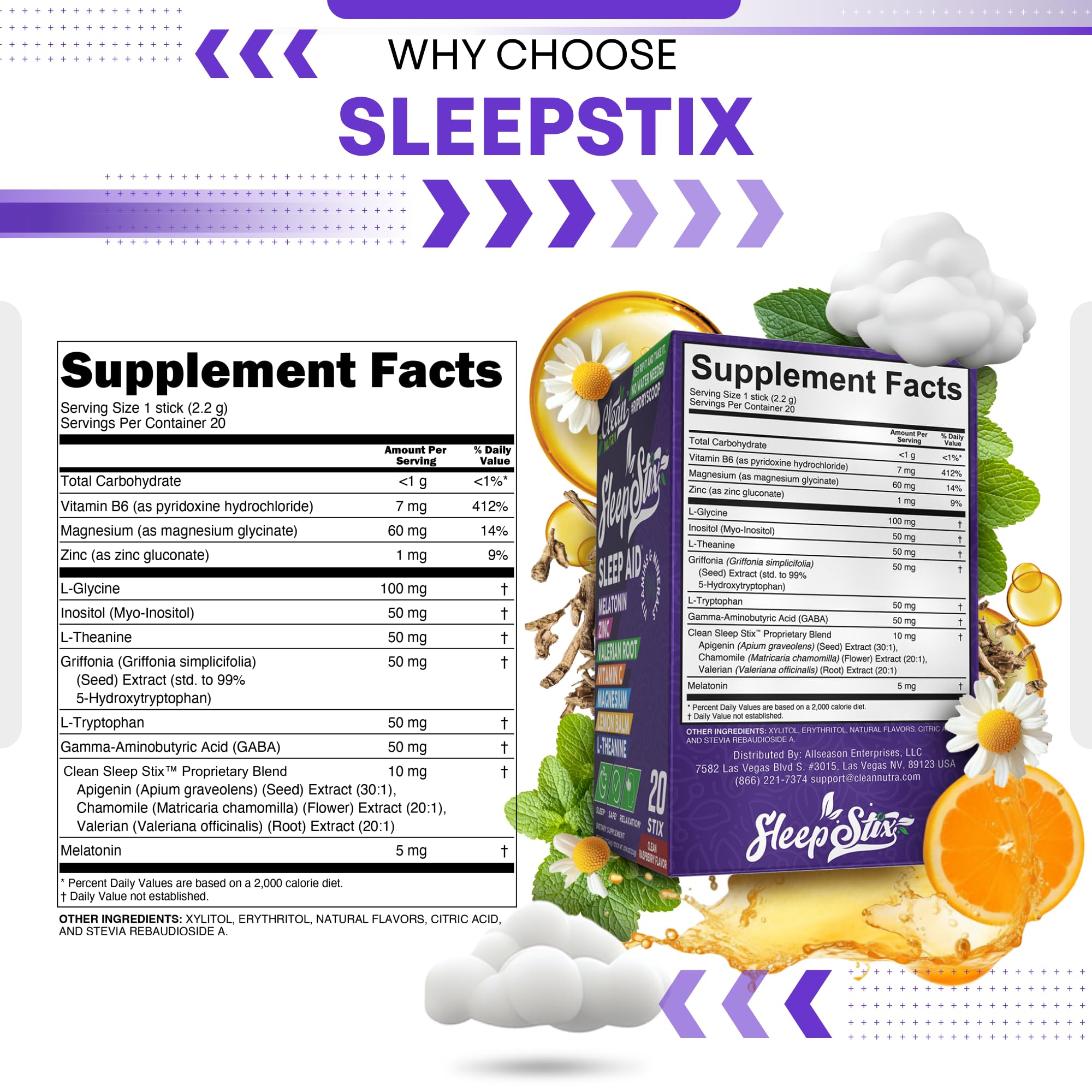 Clean Nutraceuticals primer plano de ingredientes activos y beneficios