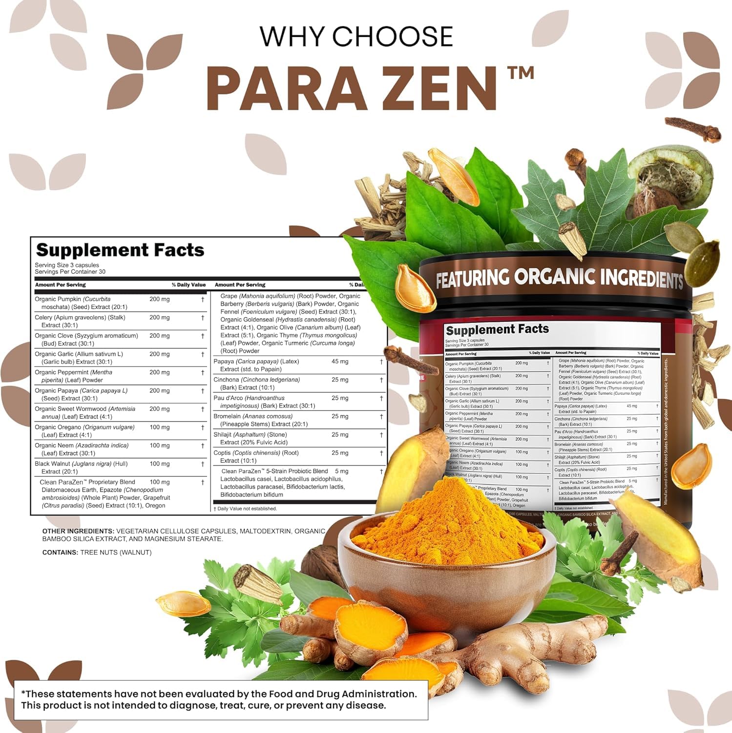 Clean Nutraceuticals ingredientes destacados: ajenjo, nuez negra y semillas