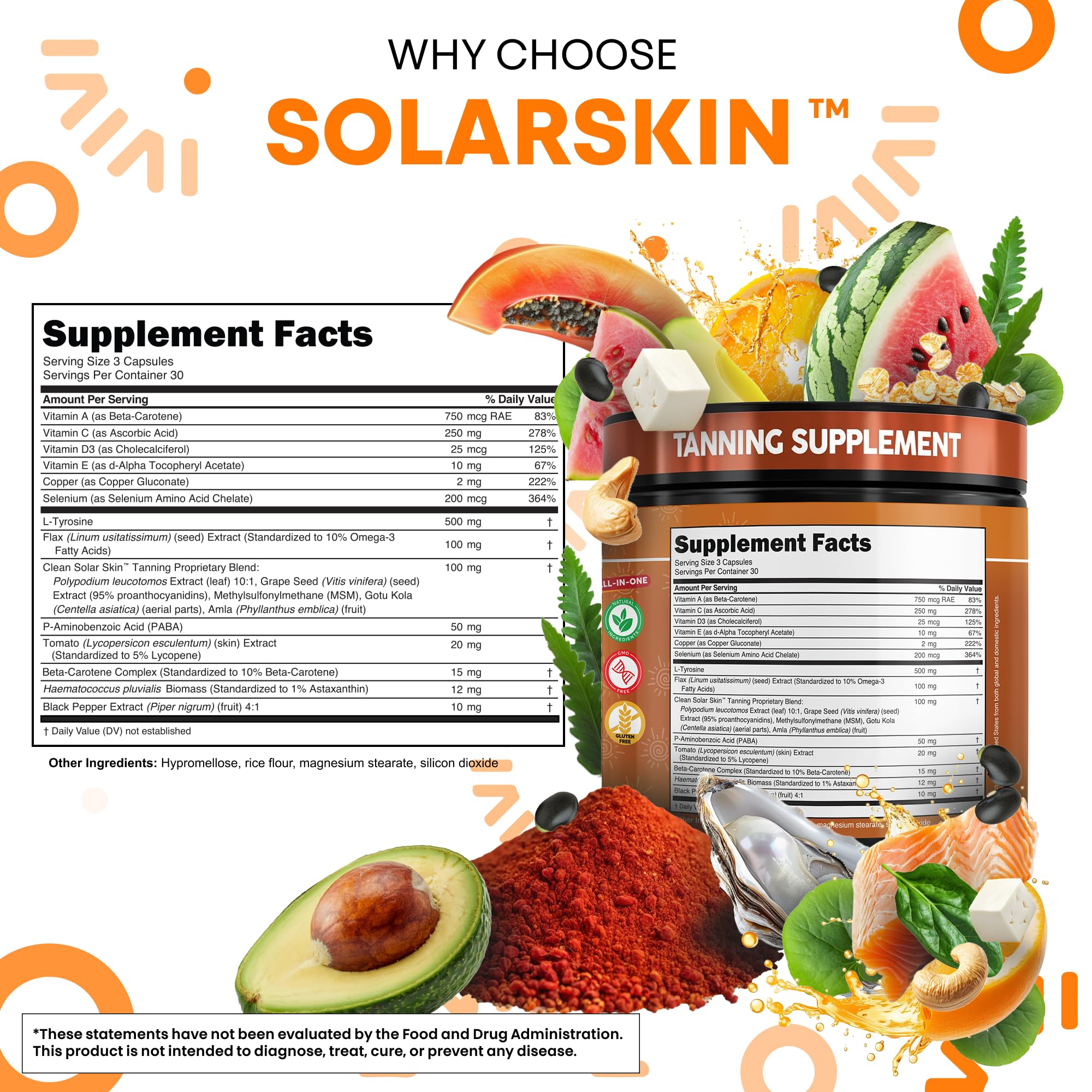 Clean Nutraceuticals ingredientes clave licopeno y astaxantina ilustrados