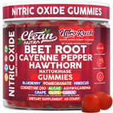 Clean Nutraceuticals frasco delantero con gomitas Nitro Rush mostrando etiqueta