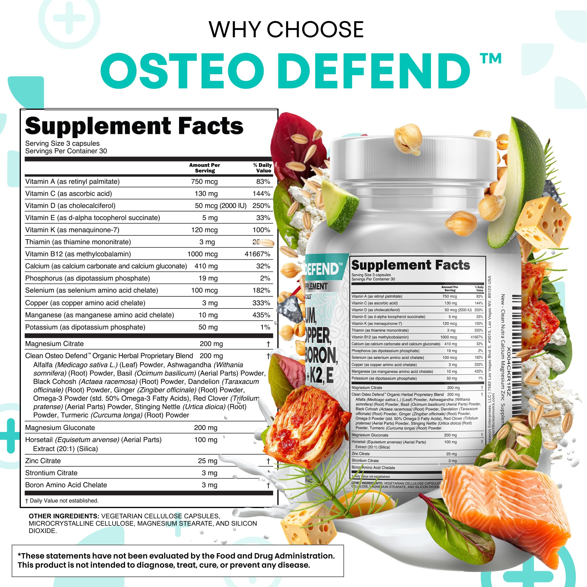 Clean Nutraceuticals etiqueta nutricional legible con información clave
