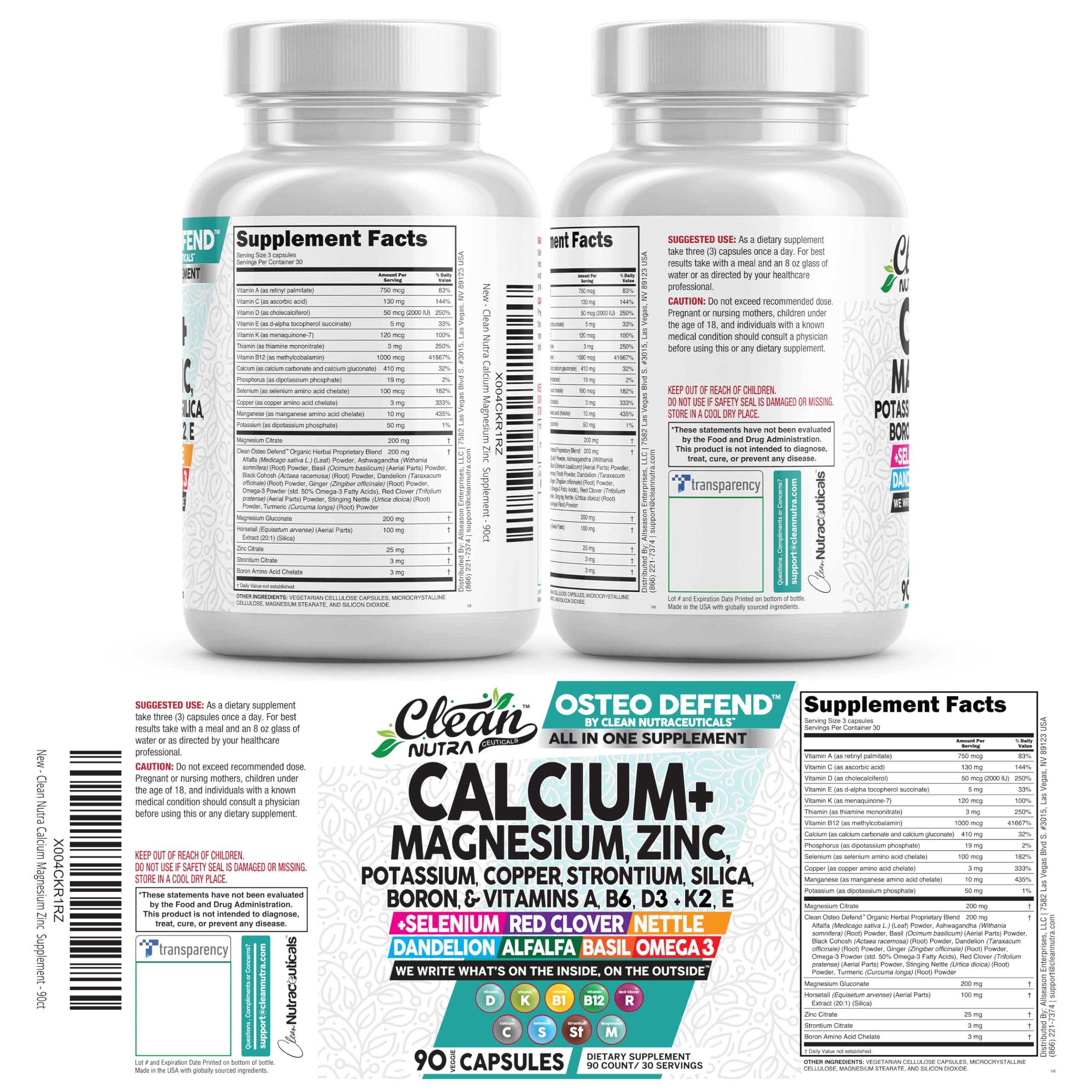 Clean Nutraceuticals vista lateral del packaging y sellado del producto