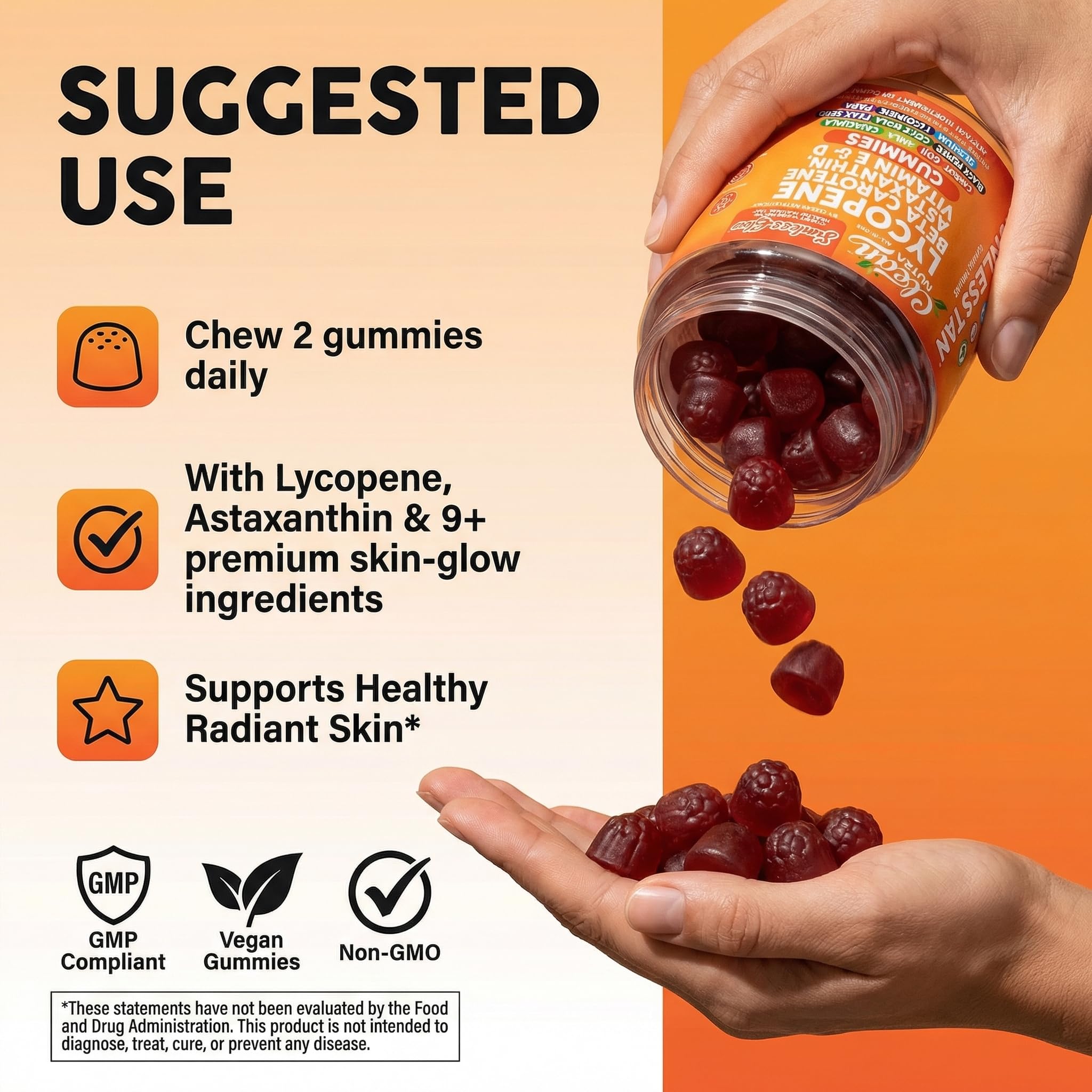 Clean Nutraceuticals bote abierto con gominolas listas para tomar