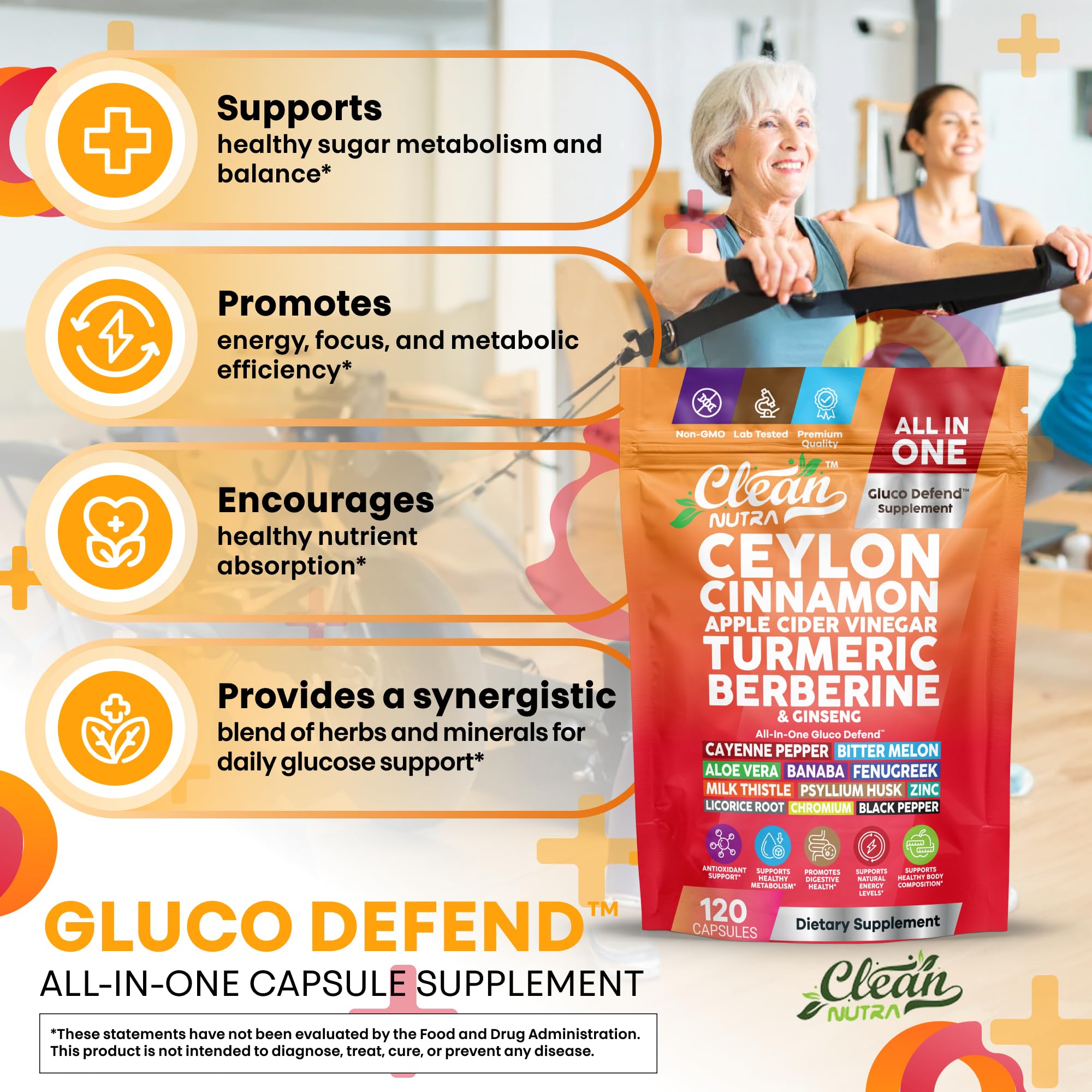 Clean Nutraceuticals presentación con canela Ceilán y cayena para contexto natural
