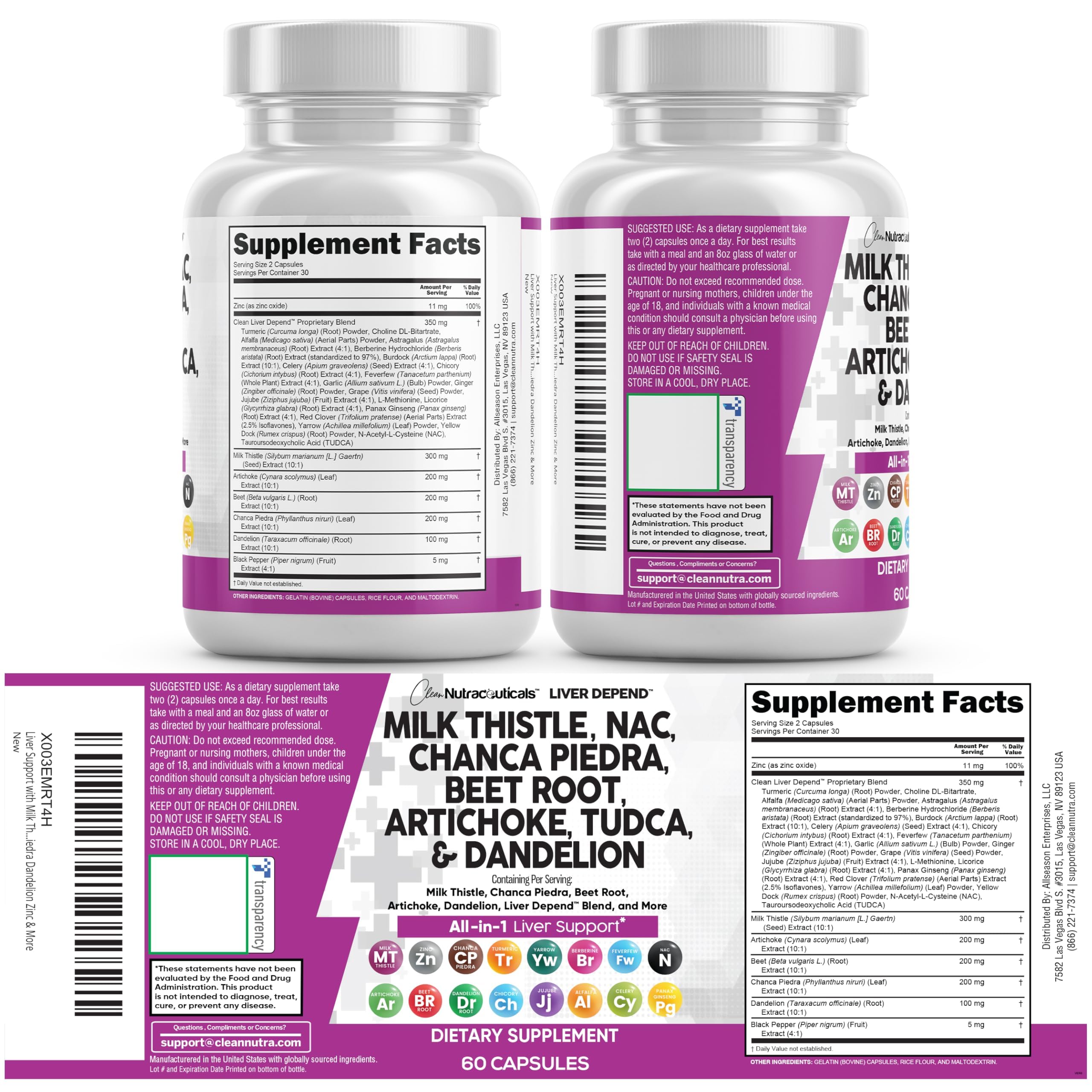 Clean Nutraceuticals presentación con hierbas secas que sugiere origen botánico