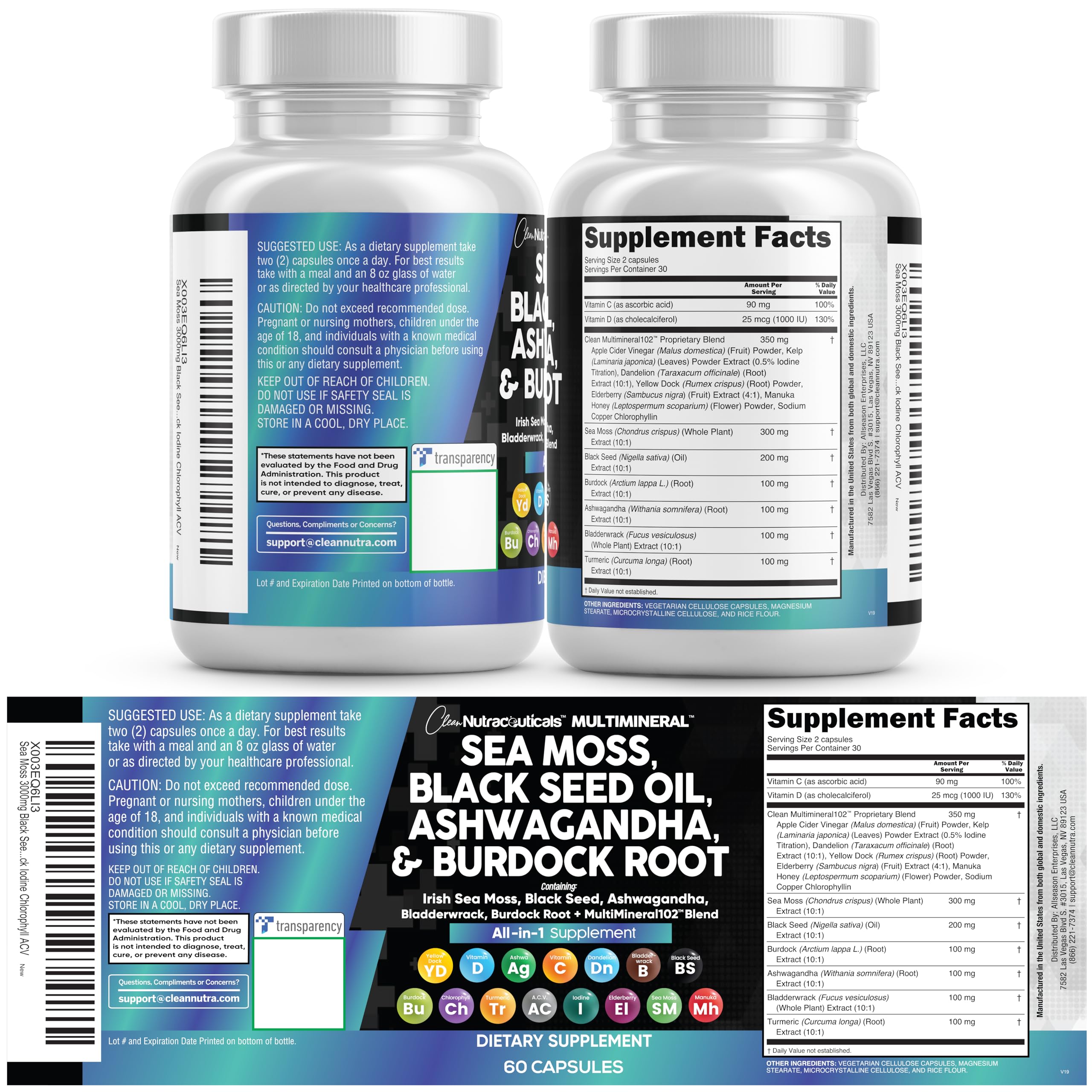 Clean Nutraceuticals caja y frasco como opción de regalo o inicio de rutina