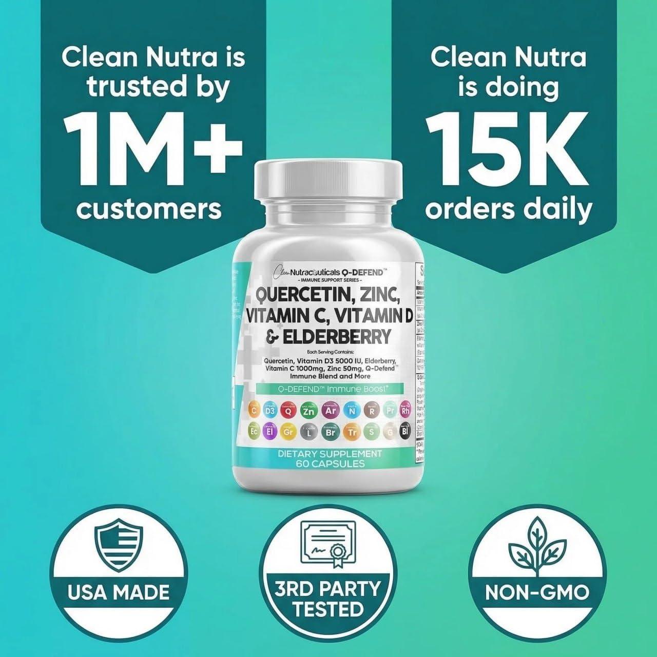 Clean Nutraceuticals cápsula junto a una moneda para comparación de tamaño real