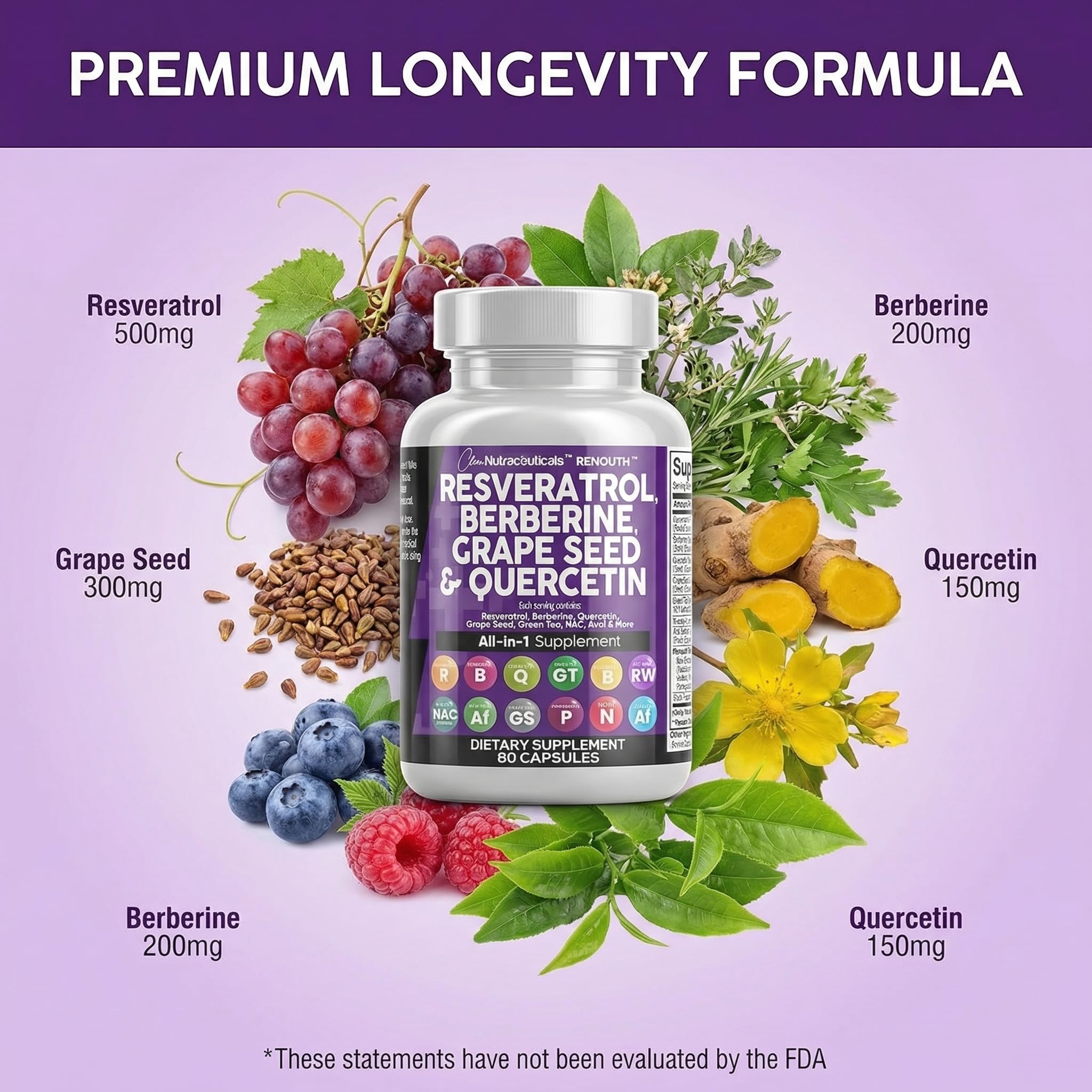 Clean Nutraceuticals etiqueta con tabla nutricional y lista de ingredientes