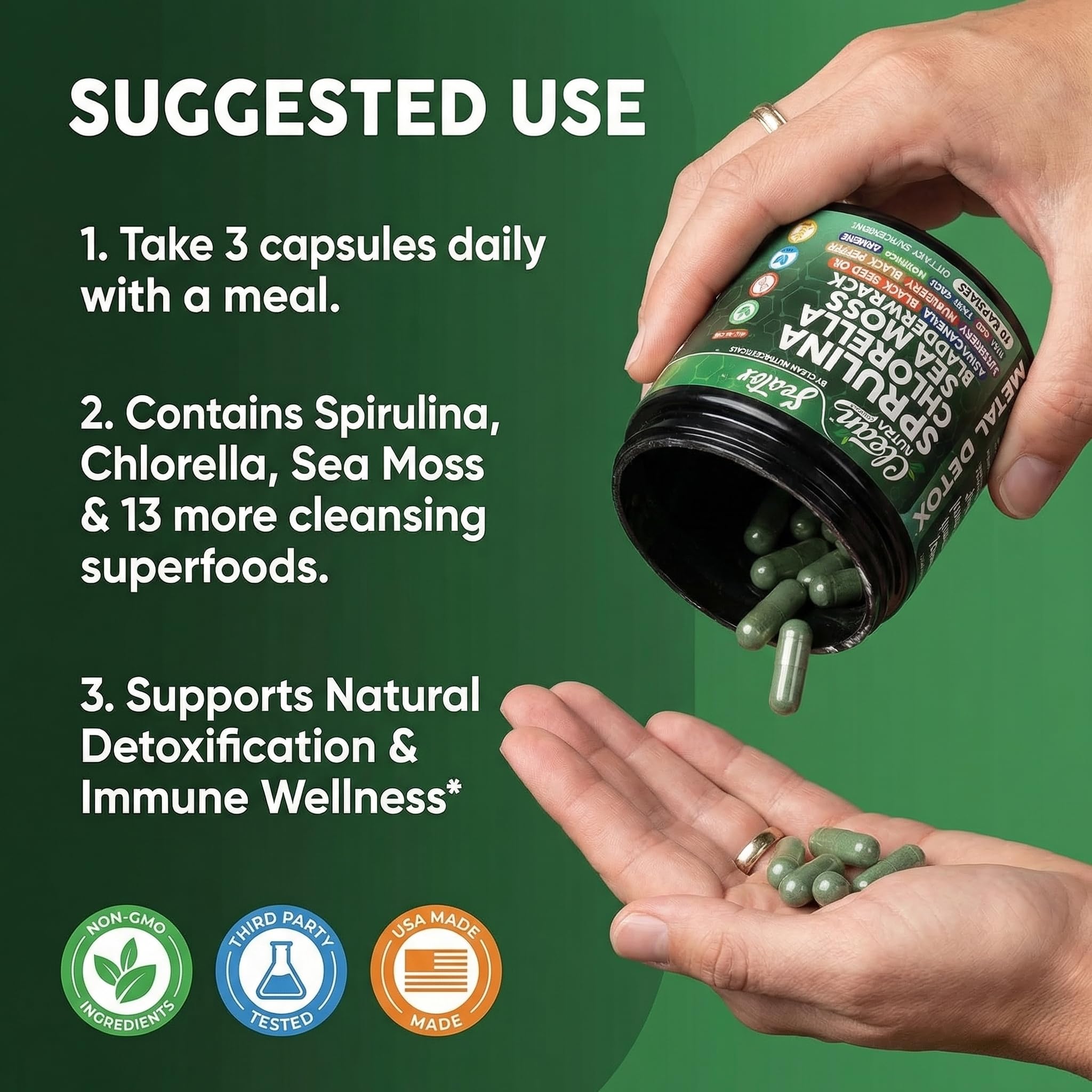 Clean Nutraceuticals polvo de spirulina y chlorella, aporte nutricional vegetal