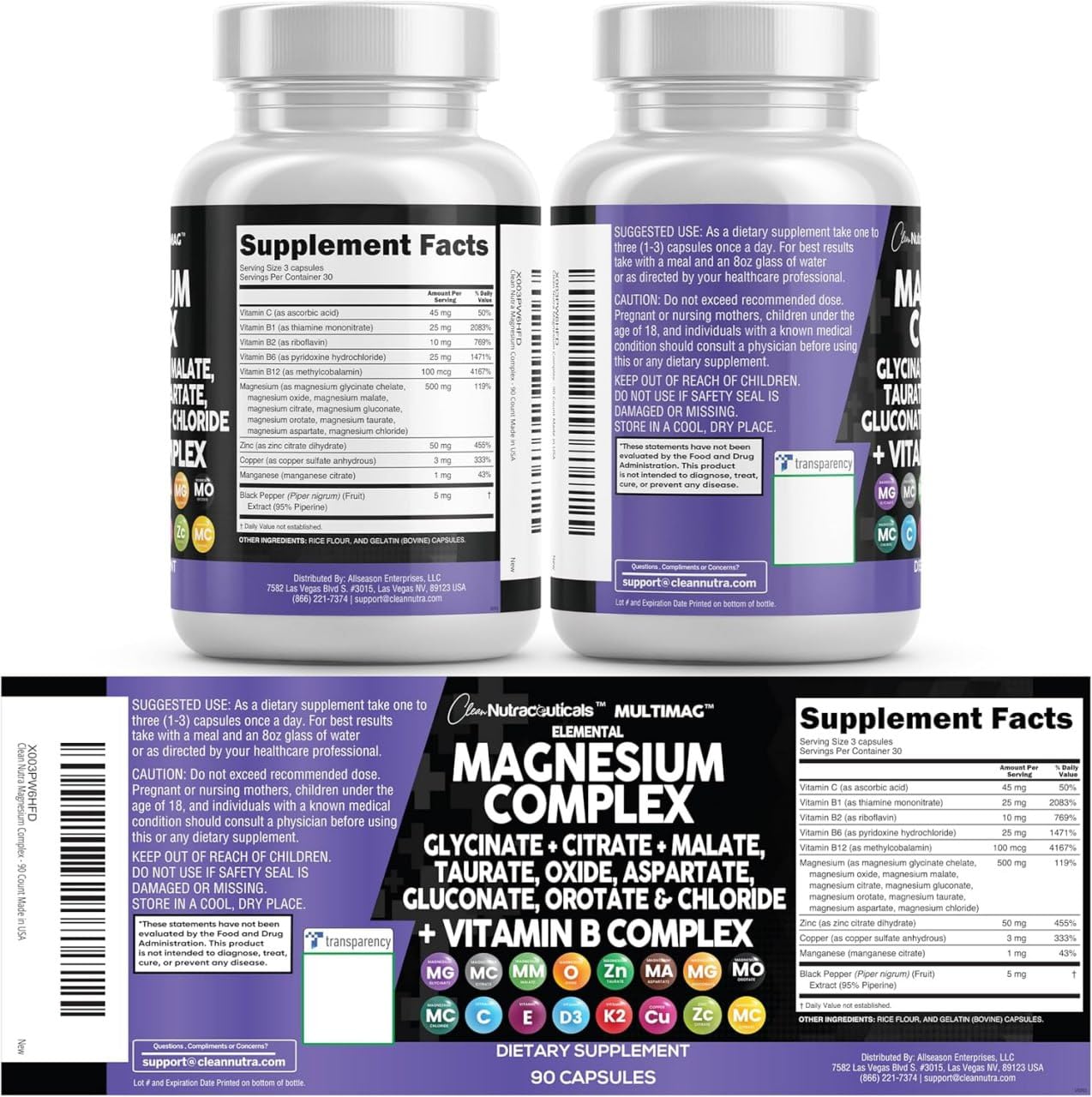Clean Nutraceuticals cápsulas junto a regla para comparar tamaño real