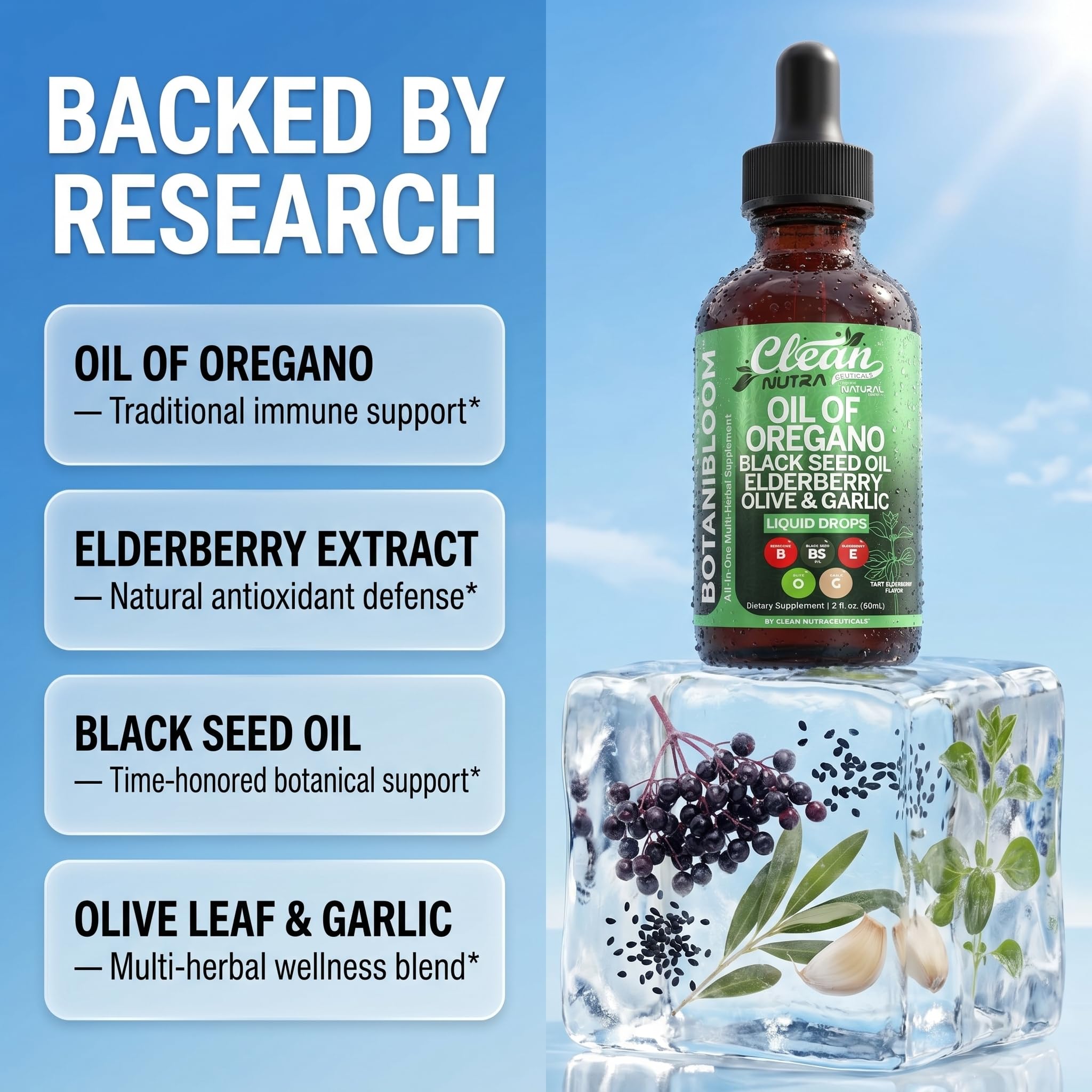 Clean Nutraceuticals gota del líquido mostrando textura y fácil absorción