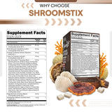 Clean Nutraceuticals textura de polvo de hongos en cuchara, mezcla completa visible