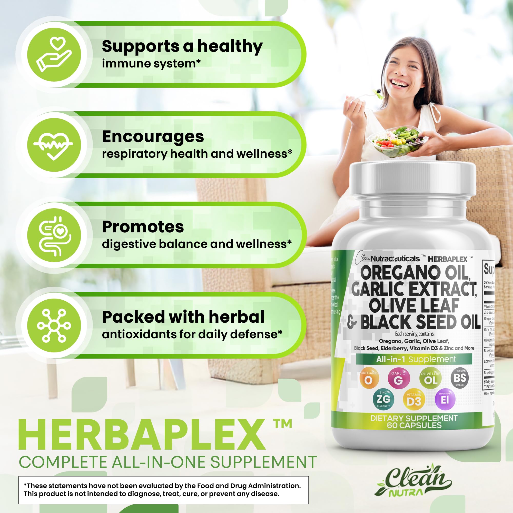 Clean Nutraceuticals cápsula junto a vaso de agua para uso diario sencillo
