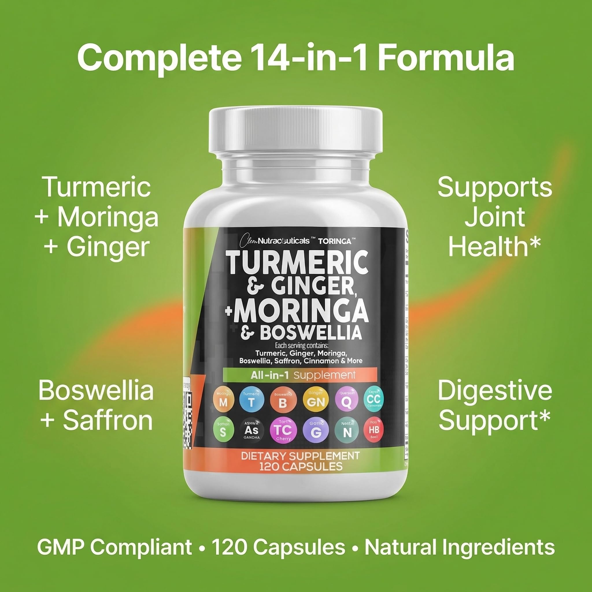Clean Nutraceuticals Toringa frasco abierto con cápsulas visibles para comprobar contenido