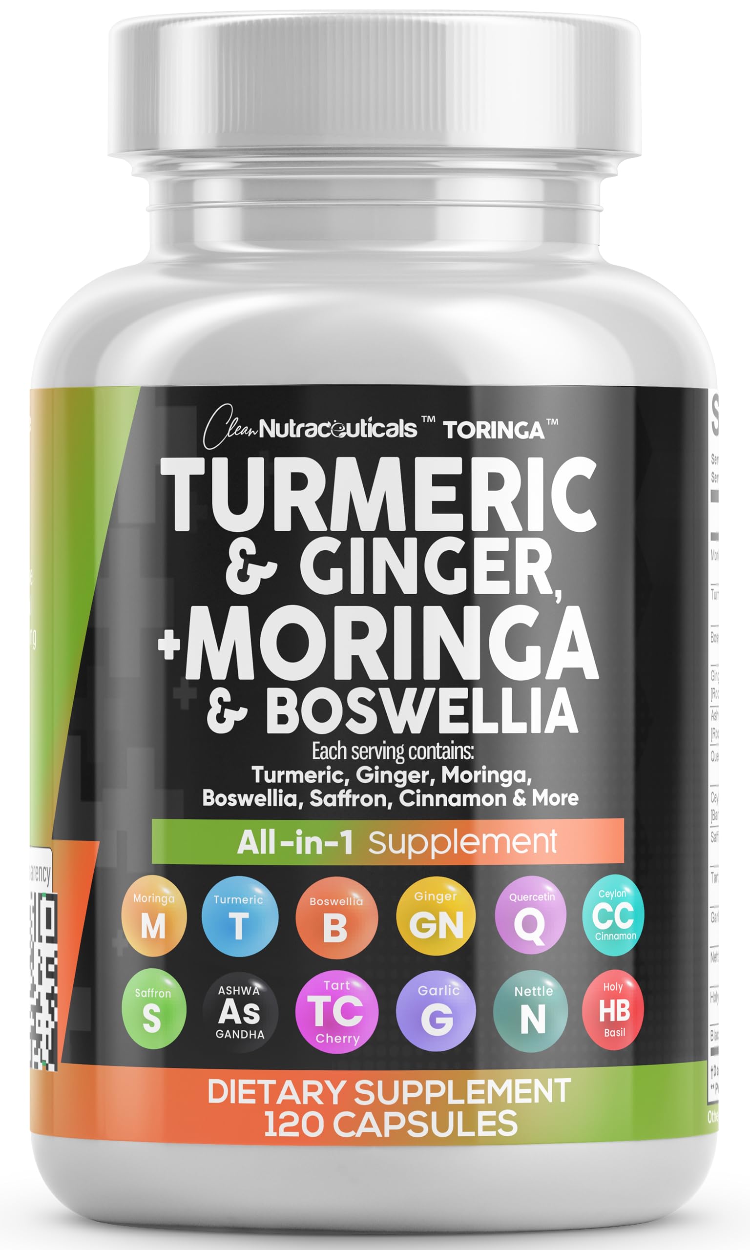 Clean Nutraceuticals Toringa vista frontal que muestra envase compacto y práctico