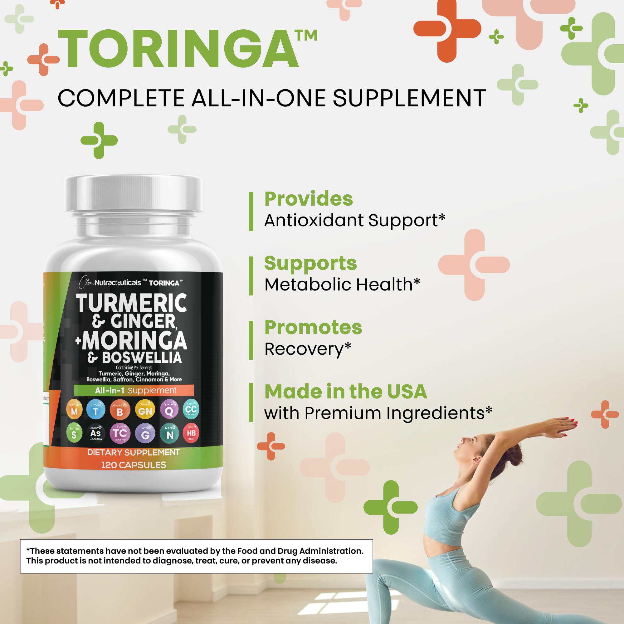 Clean Nutraceuticals frasco junto a una regla para comparar tamaño y cantidad
