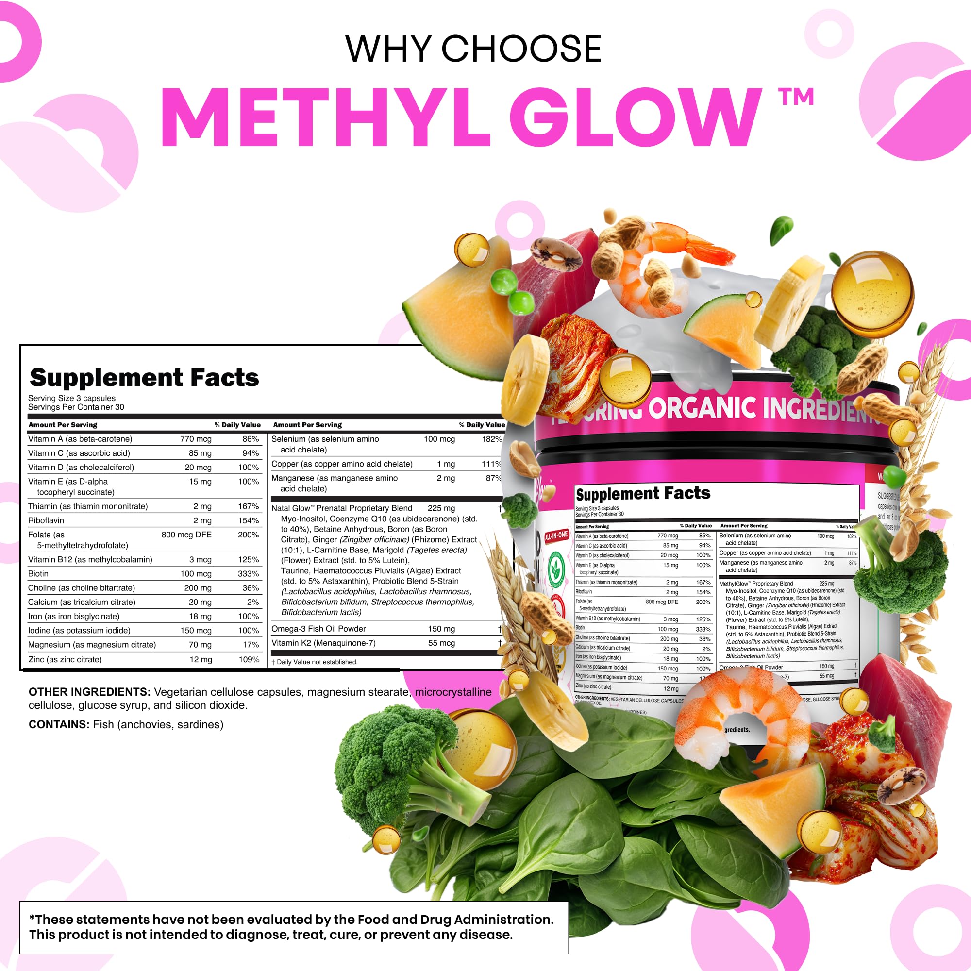 Clean Nutraceuticals cápsula junto a plato para mostrar toma con comida