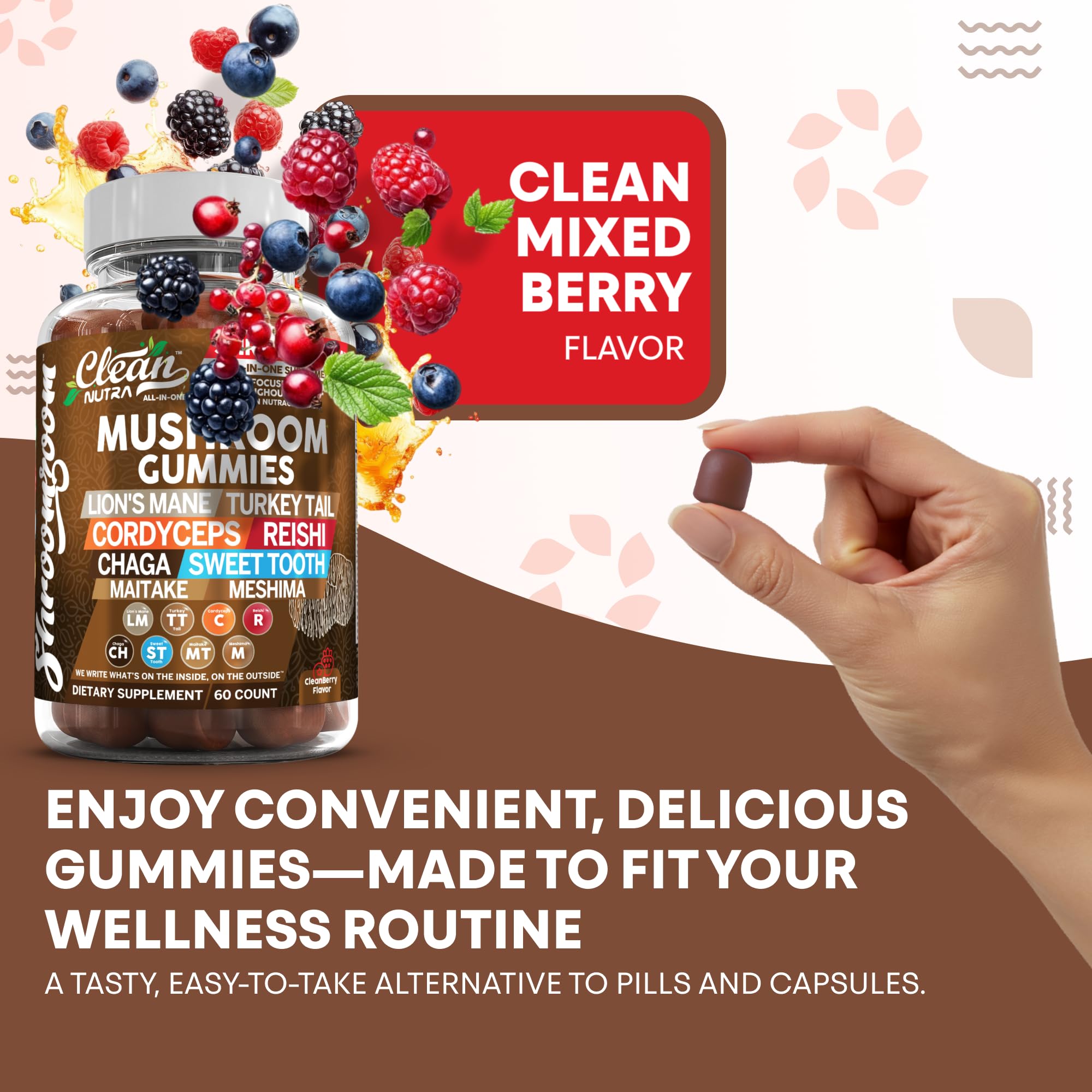 Clean Nutraceuticals gomitas sobre mesita, integración en rutina diaria