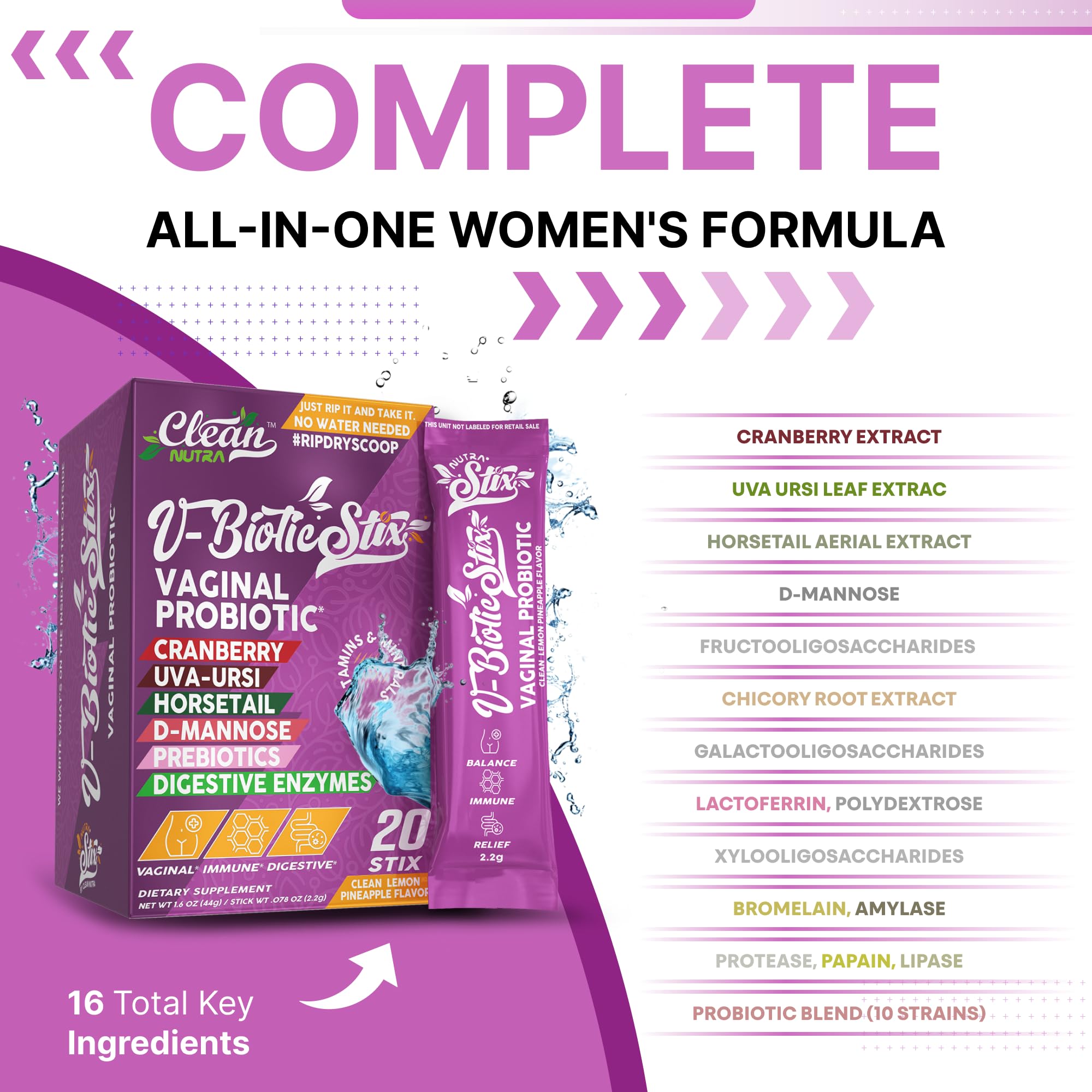 Clean Nutraceuticals stix individual listo para consumo directo y cómodo