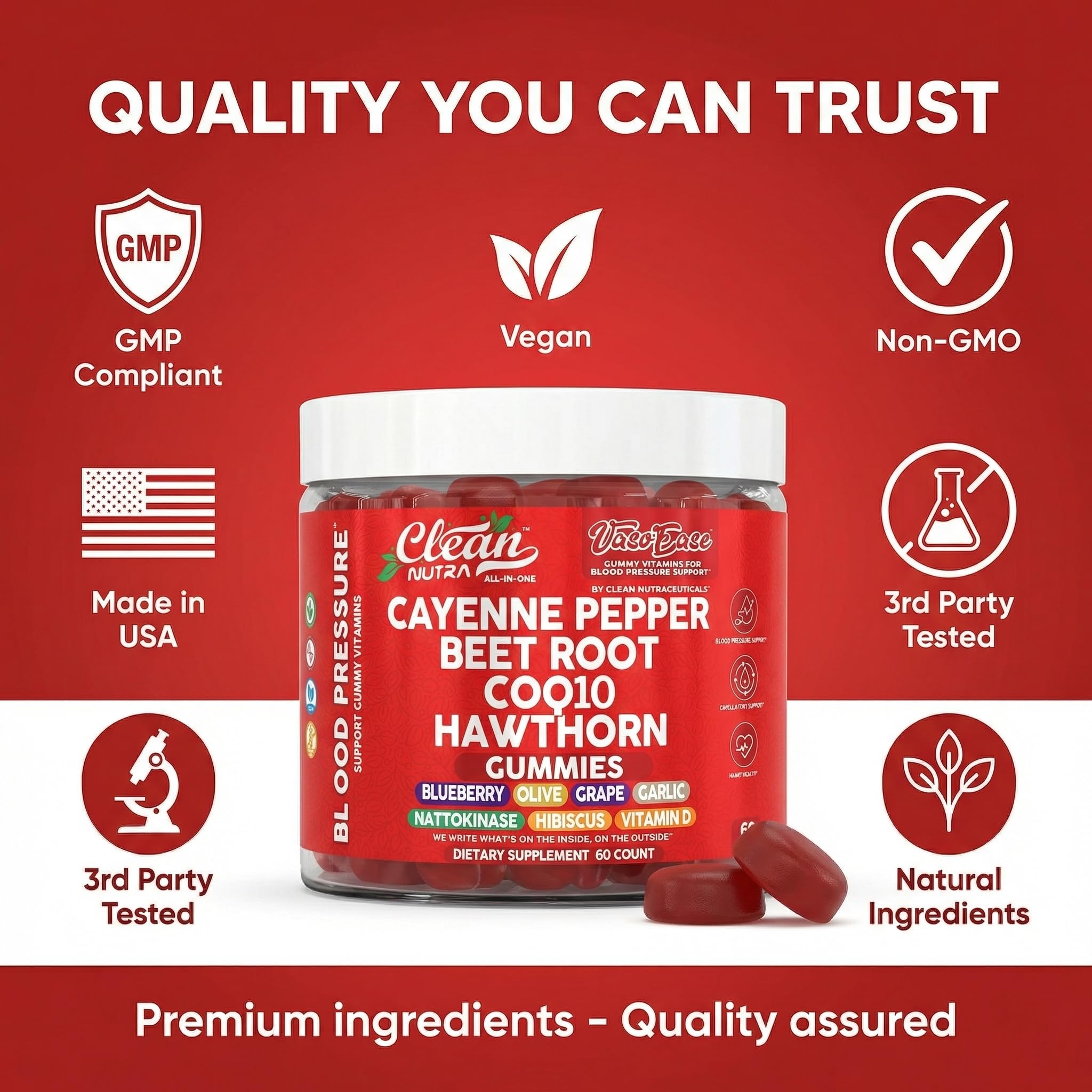 Clean Nutraceuticals gomitas VasoEase en contexto de estilo de vida saludable