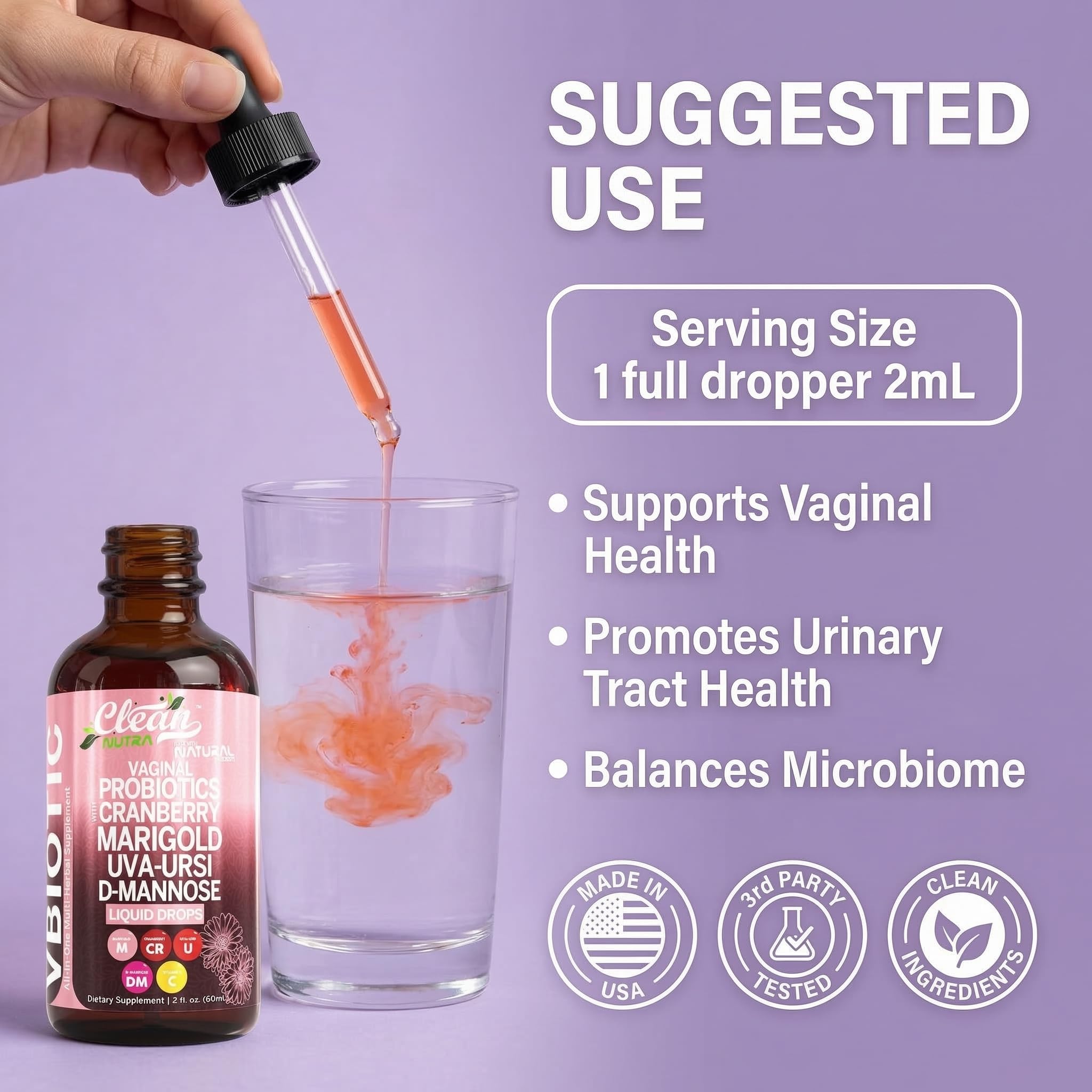 Clean Nutraceuticals frasco junto a regla para comparar tamaño práctico