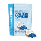 Clean Simple Eats presentación frontal del envase, muestra sabor Blue Bahama y atractivo refrescante