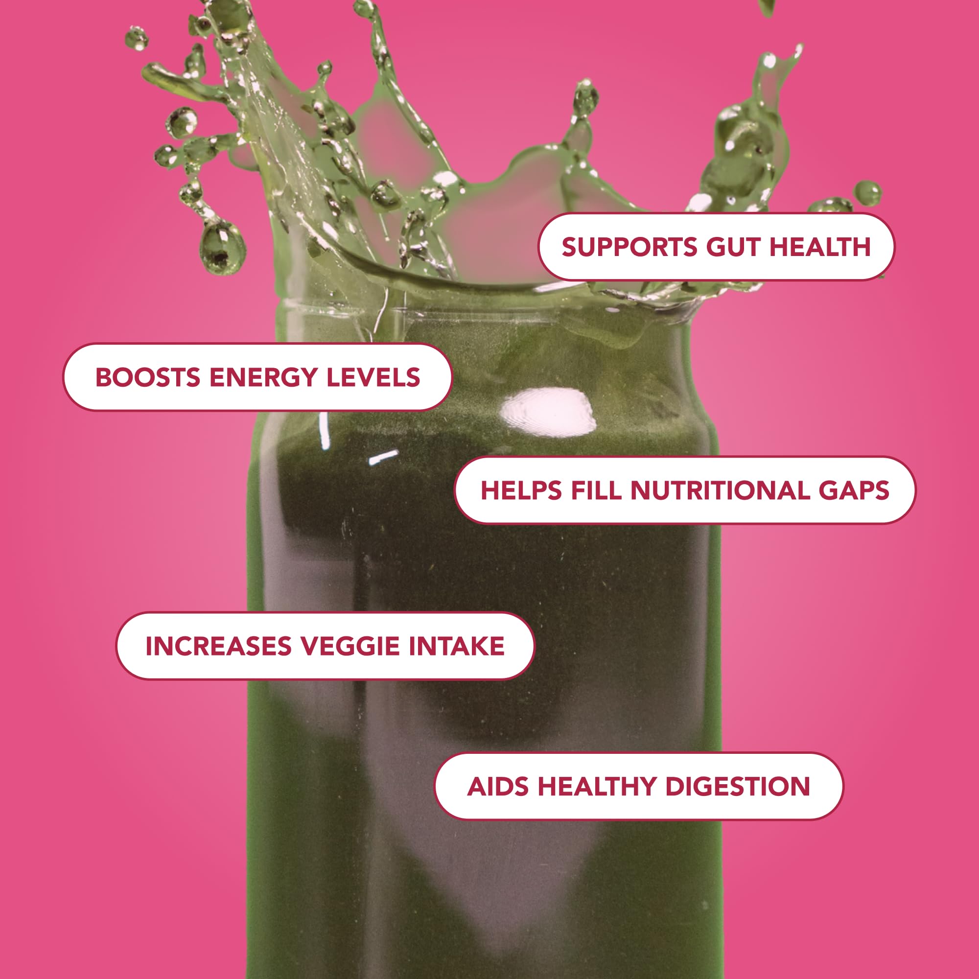 Clean Simple Eats ingredientes: spirulina, chlorella, kale, frambuesa