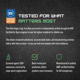 CleanForm Nutrition sello NSF Sport en primer plano, confianza y seguridad