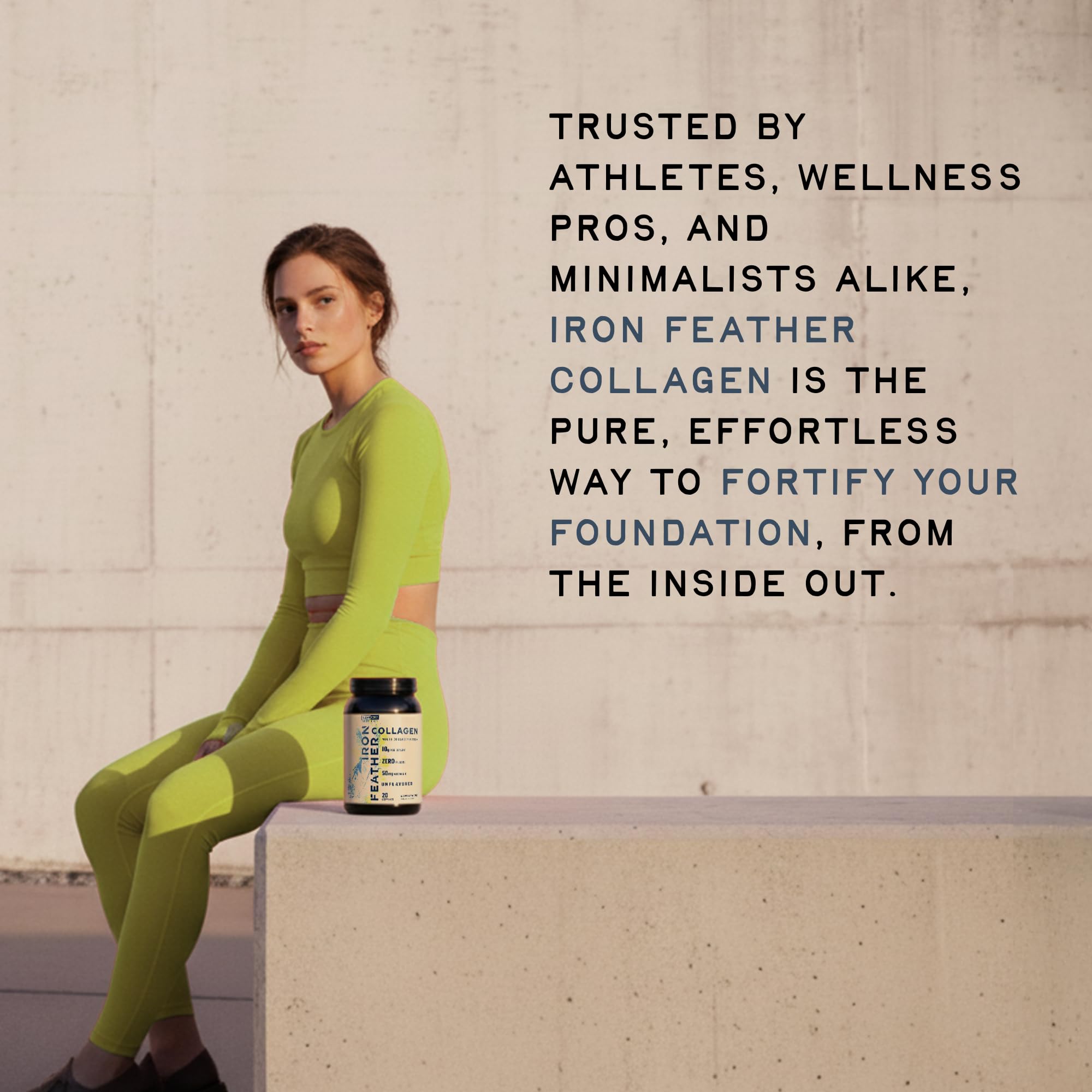 Etiqueta nutricional CleanForm Iron Feather con información de ingredientes