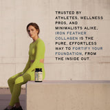 Etiqueta nutricional CleanForm Iron Feather con información de ingredientes